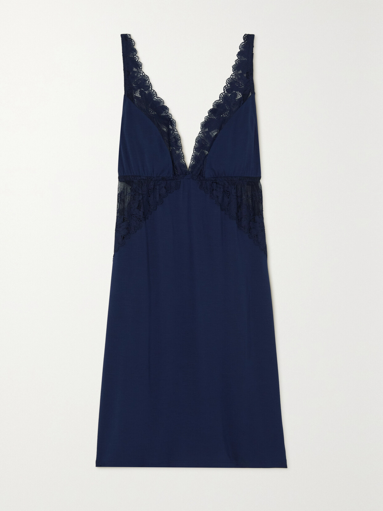 Eberjey - Rosalia Lace-trimmed Stretch-modal Chemise - Blue