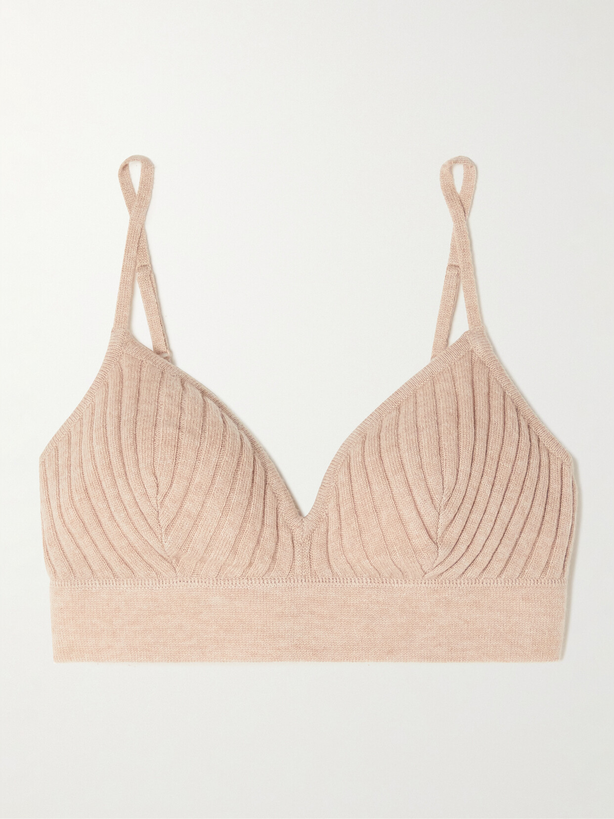 Shop Eres Tendre Ribbed Wool And Cashmere-blend Bra In Gray