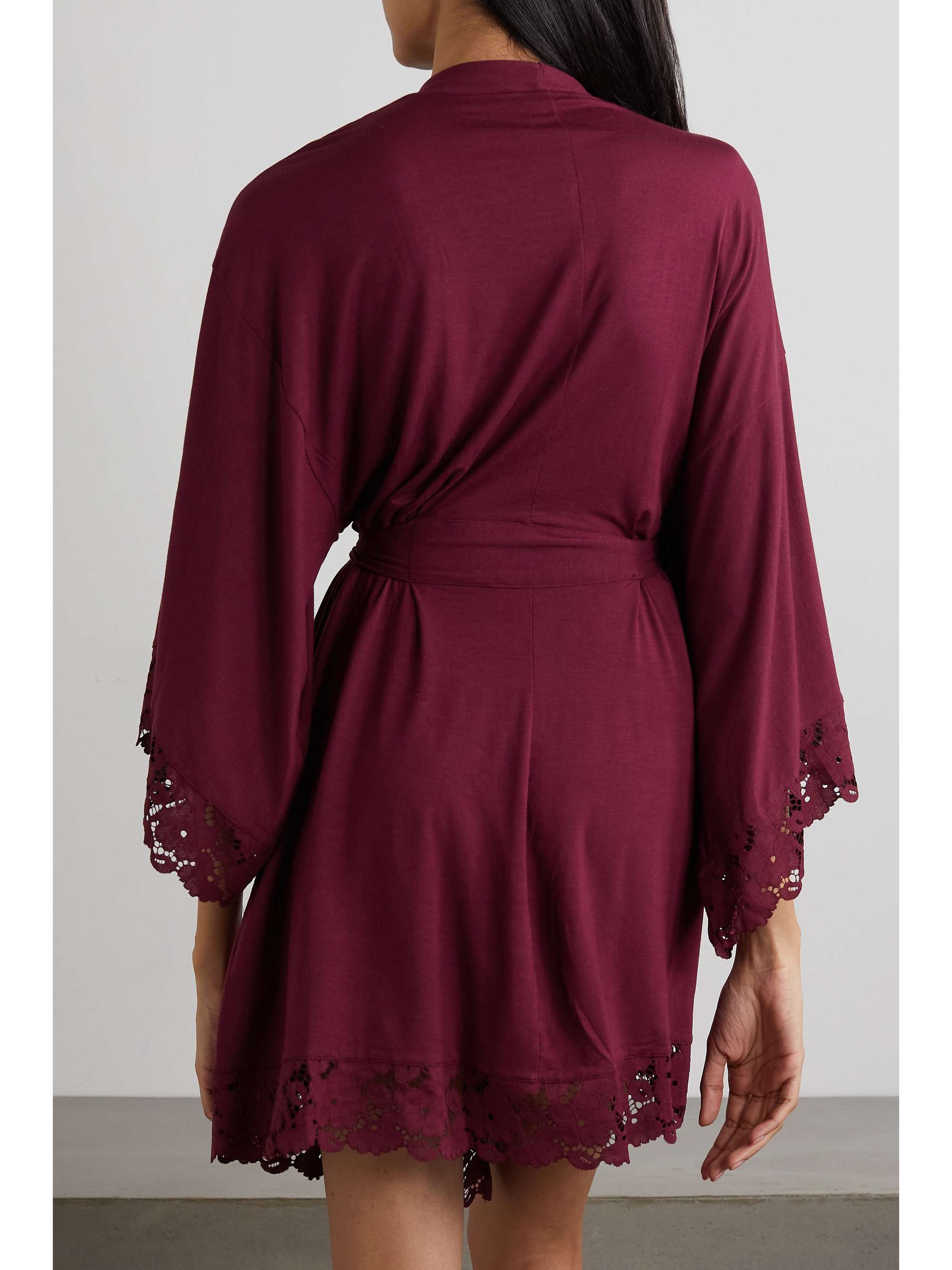 EBERJEY Naya Mademoiselle lace-trimmed stretch-modal robe