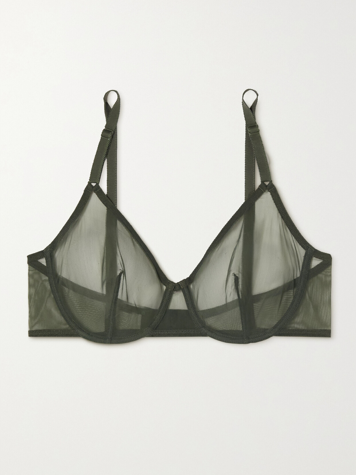 Eres Eden Stretch-tulle Underwired Soft-cup Bra - Green