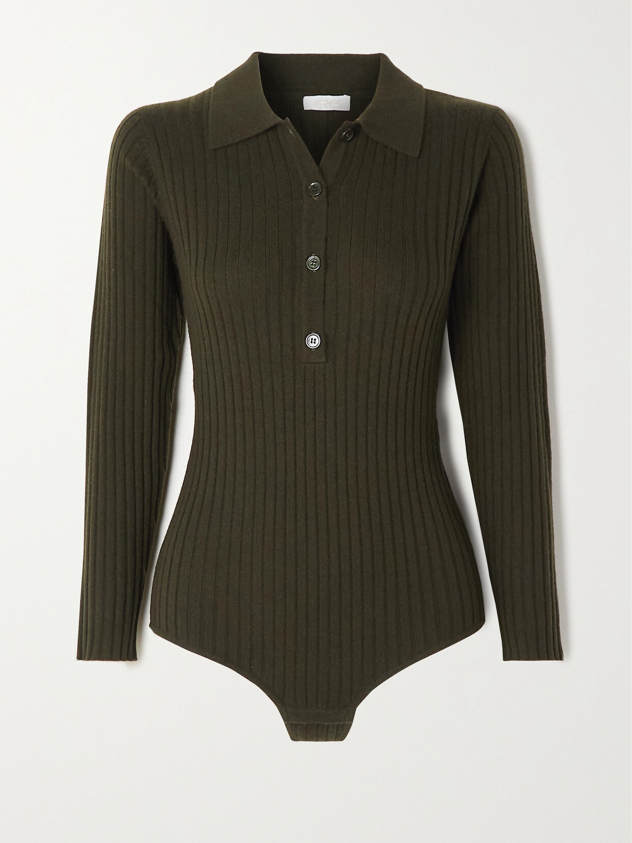 Eres Cocon Ribbed Wool And Cashmere-blend Bodysuit - Green