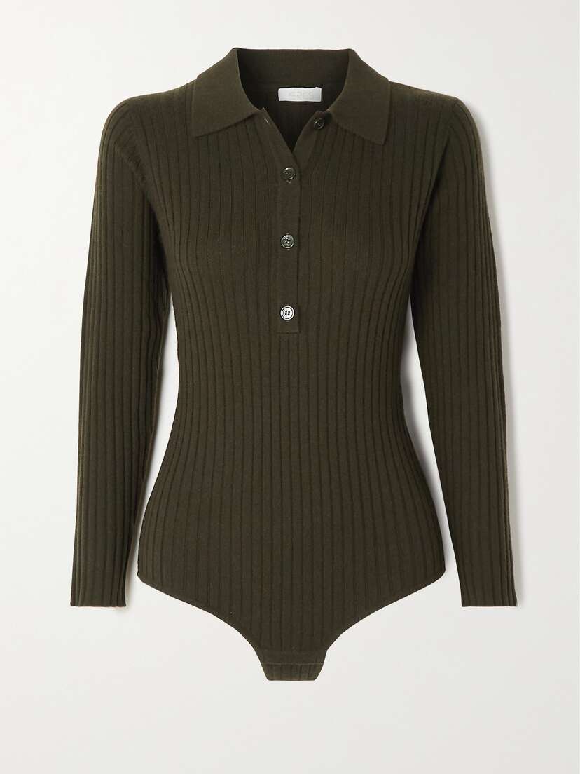 Eres Cocon Ribbed Wool And Cashmere-blend Bodysuit