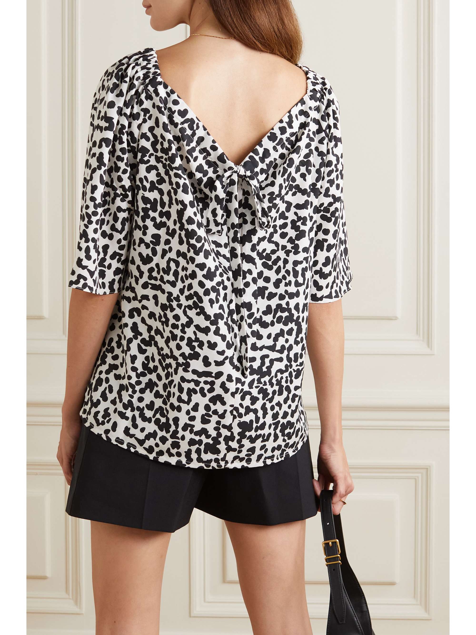 MOTHER OF PEARL Etta gathered printed TENCEL Lyocell blouse