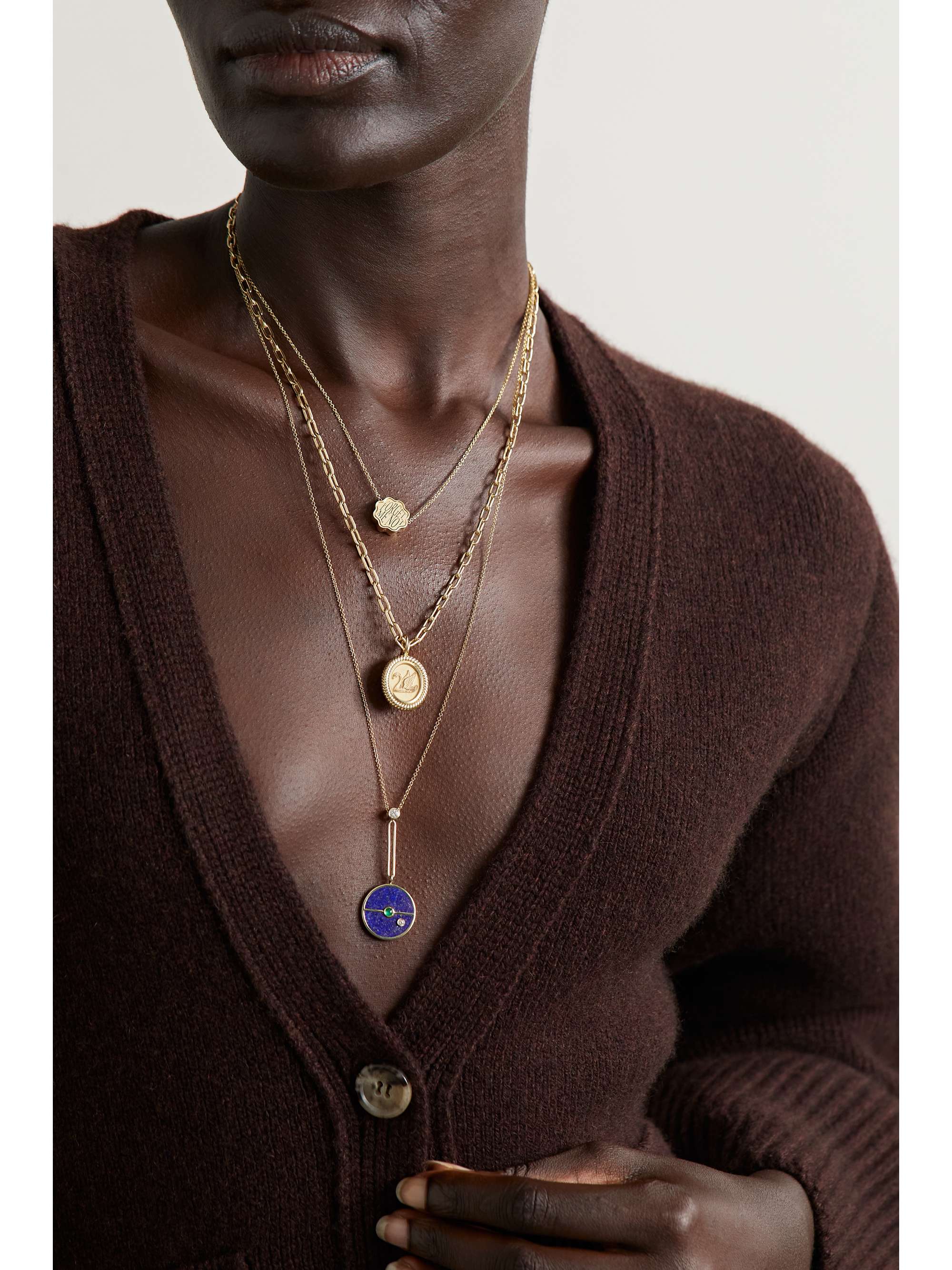 RETROUVAÍ Petite Talisman 18-karat gold necklace