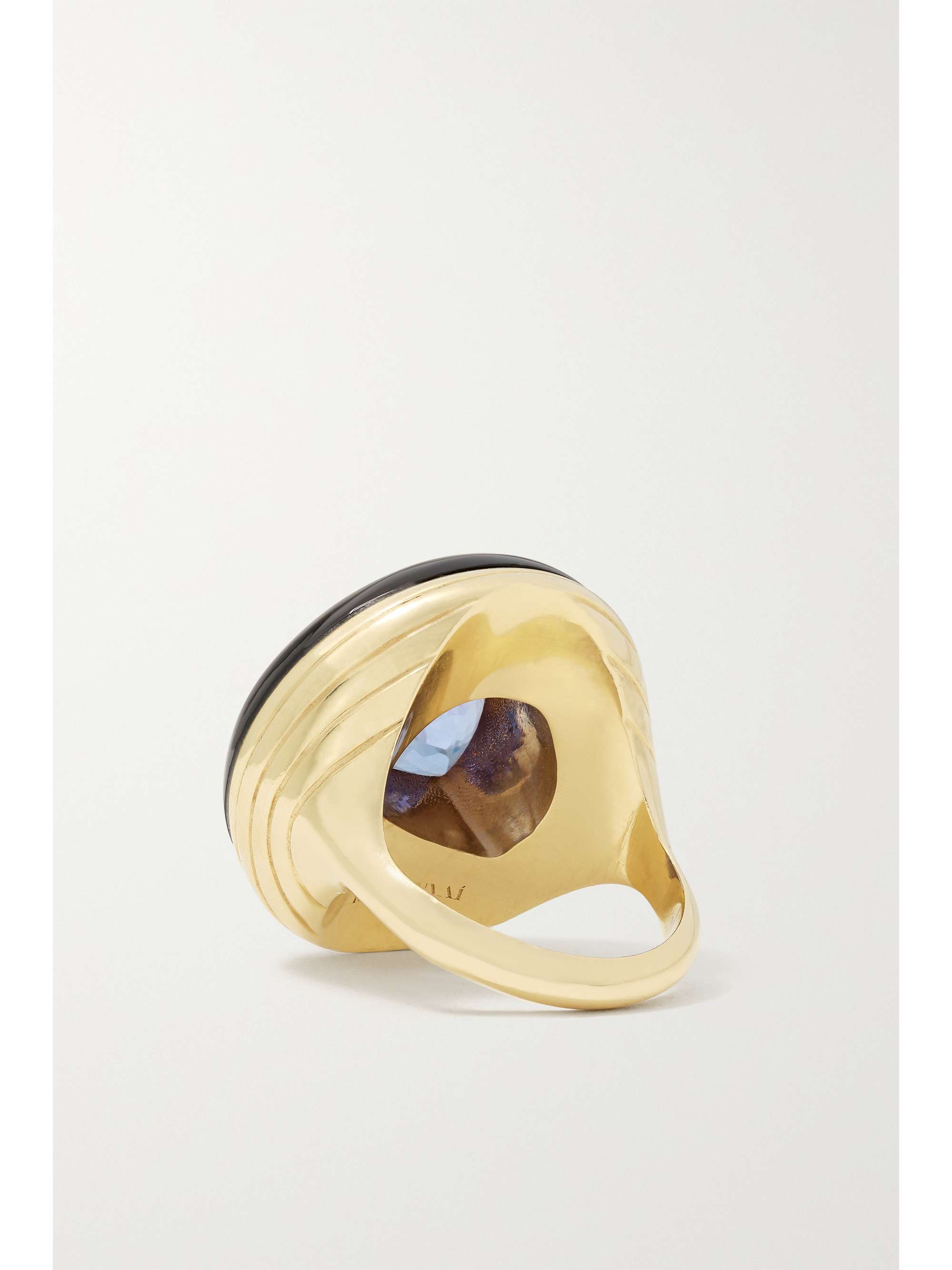 RETROUVAÍ Lollipop small 14-karat gold, onyx and tanzanite ring