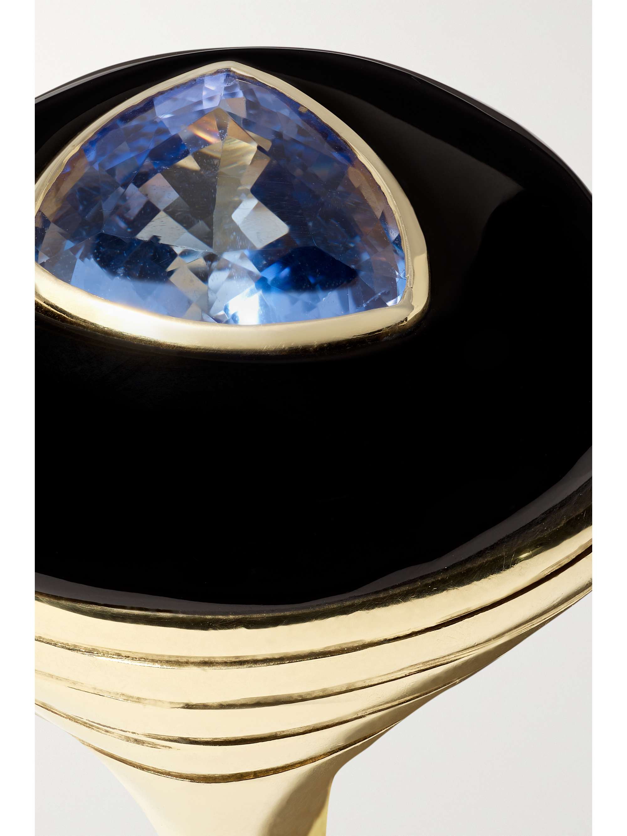 RETROUVAÍ Lollipop small 14-karat gold, onyx and tanzanite ring