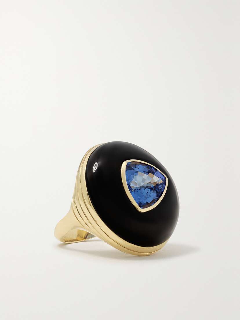 Retrouvaí Lollipop Small 14-karat Gold, Onyx And Tanzanite Ring