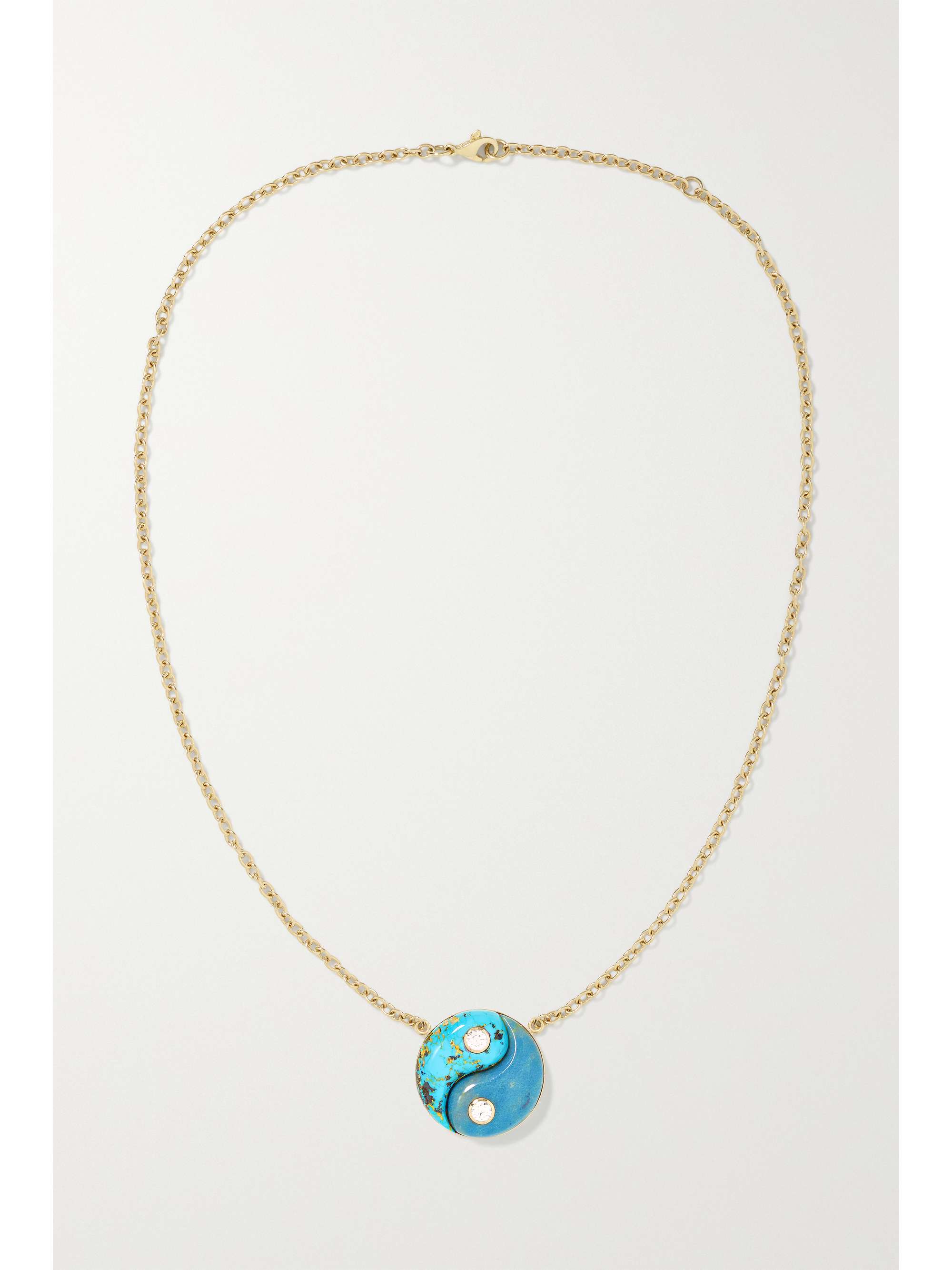 RETROUVAÍ Yin Yang 14-karat gold multi-stone necklace