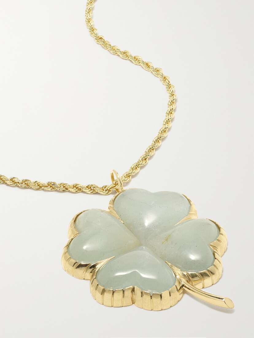 Retrouvaí Grandfather Clover 18-karat Gold Turquoise Necklace