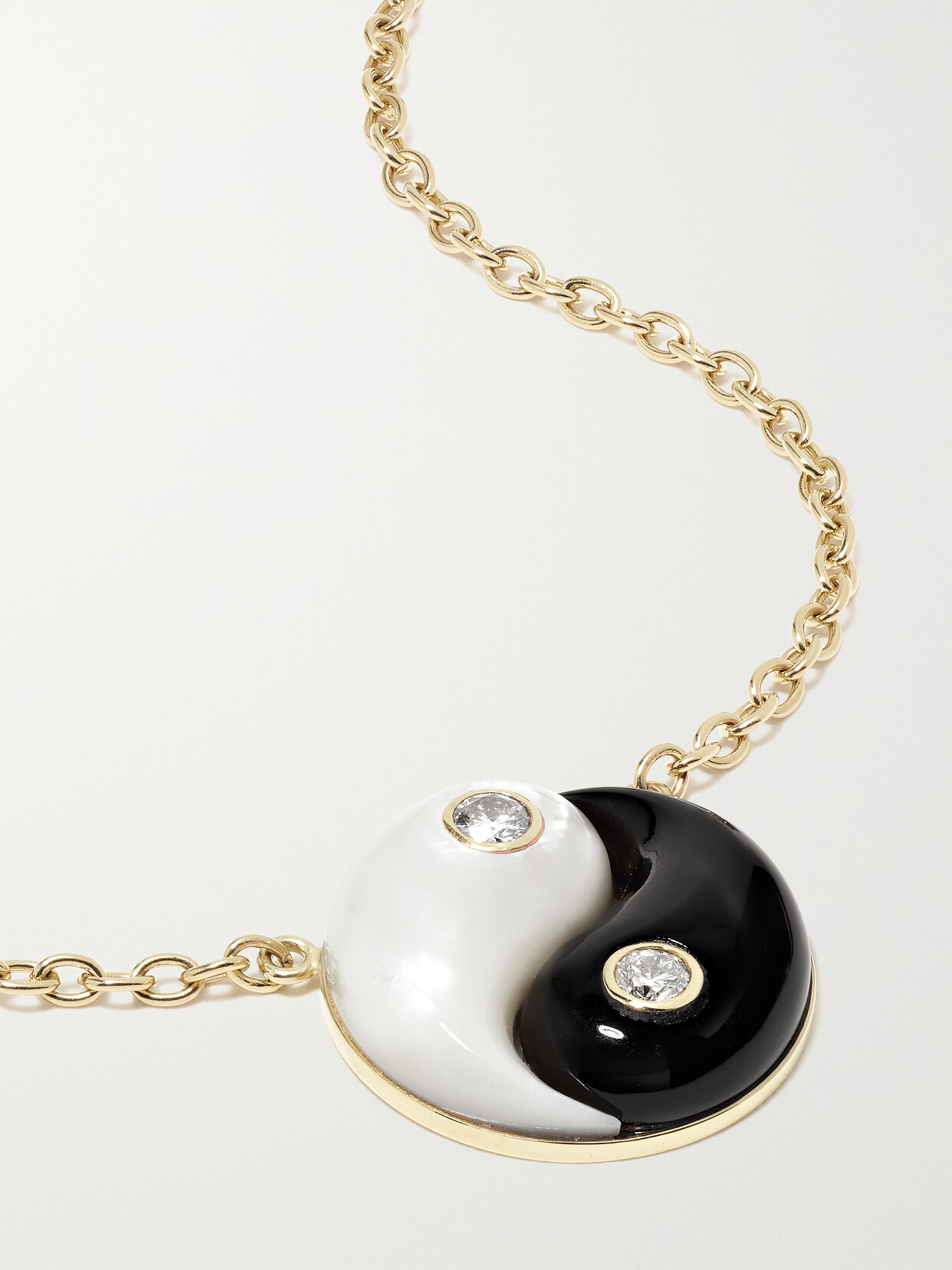 Retrouvaí - Yin Yang 14-karat Gold, Mother-of-pearl And Diamond Necklace - One size