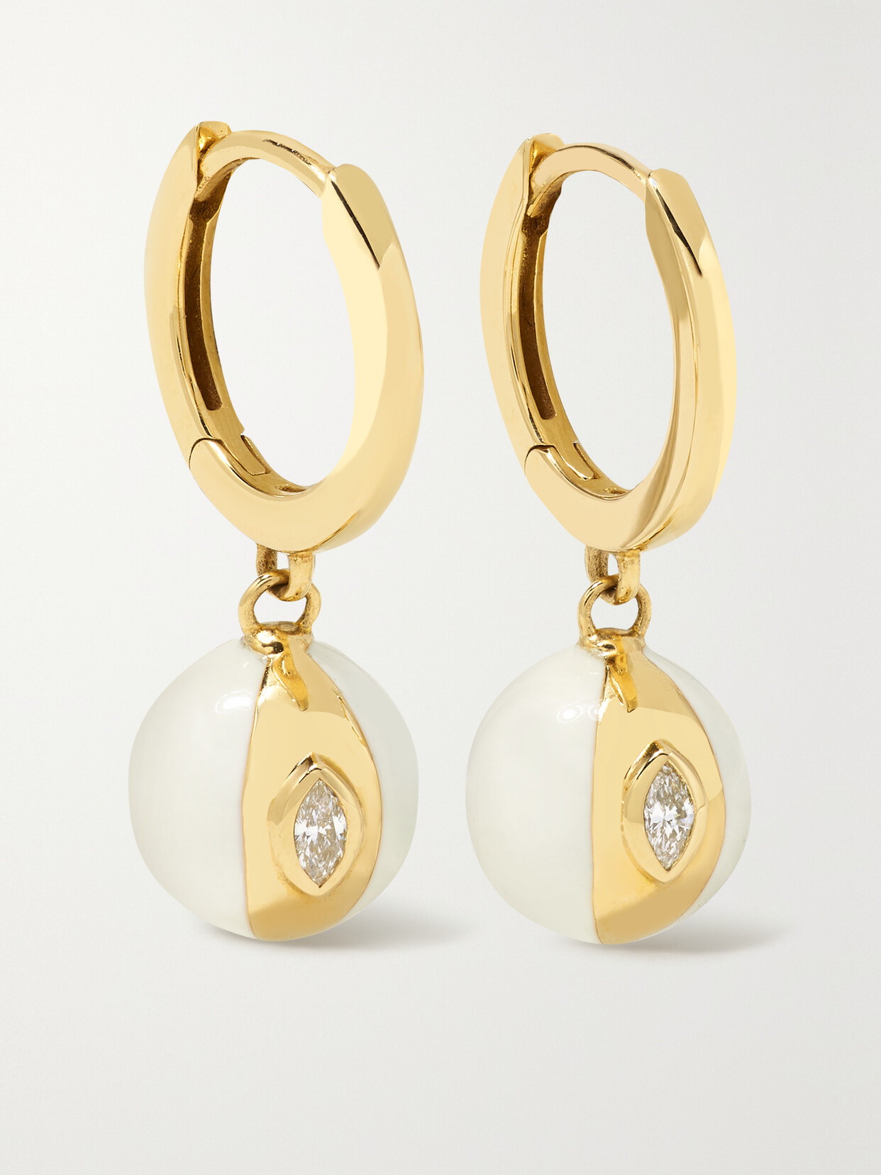 Almasika Terra Nova 18-karat Gold, Enamel And Diamond Earrings