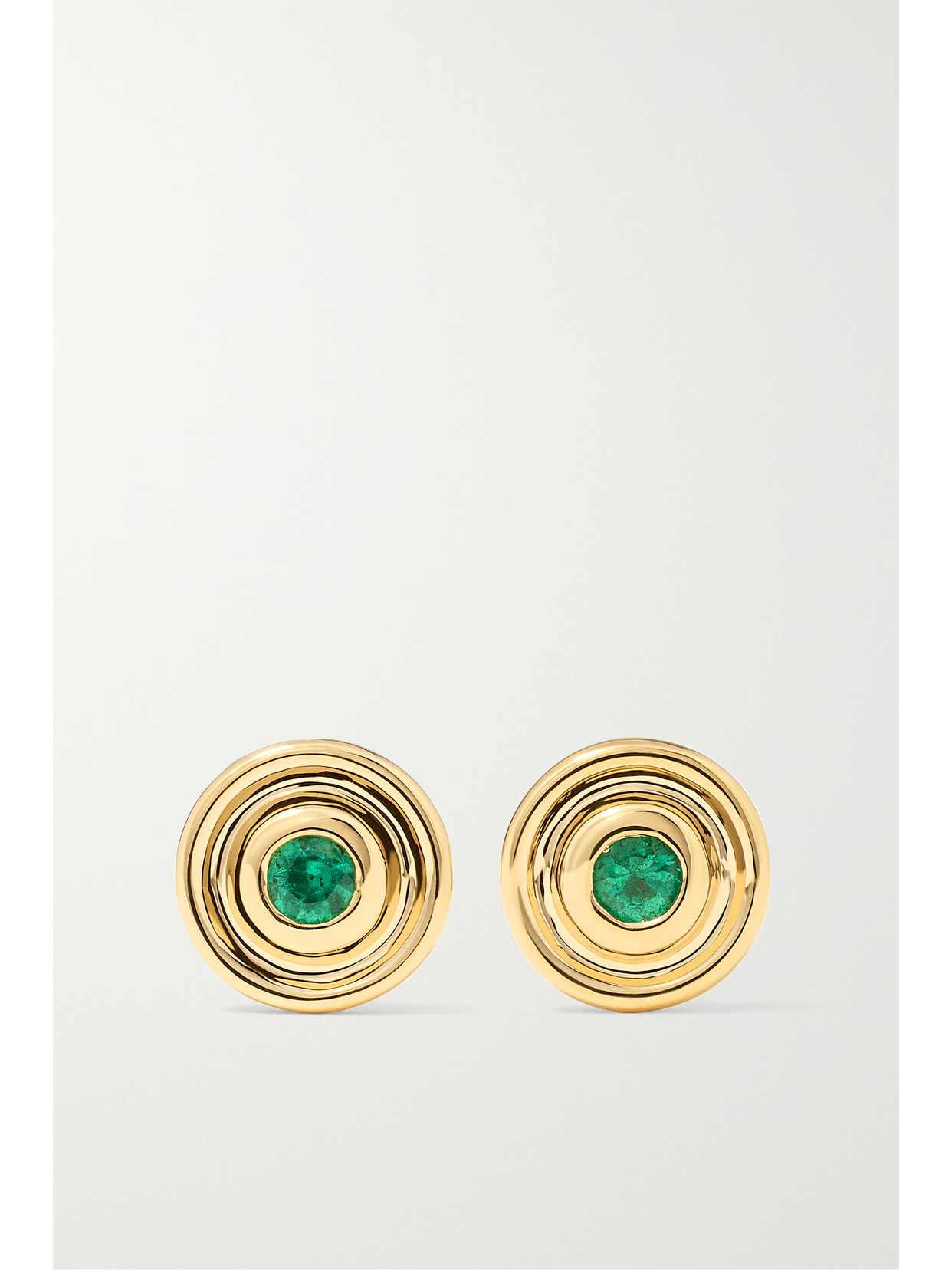 Almasika Mini Universum 18-karat Gold Emerald Earrings