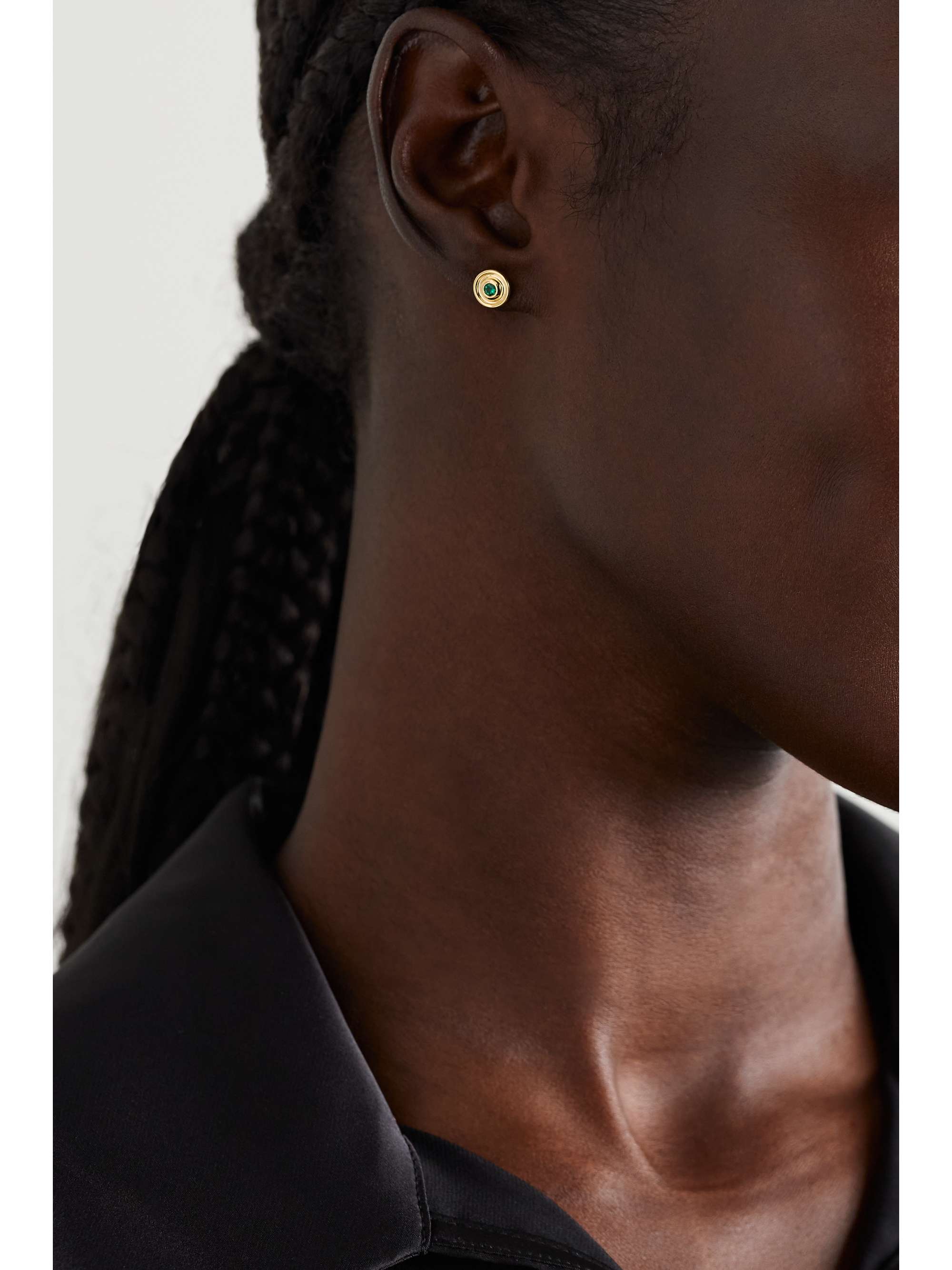 ALMASIKA Mini Universum 18-karat gold emerald earrings