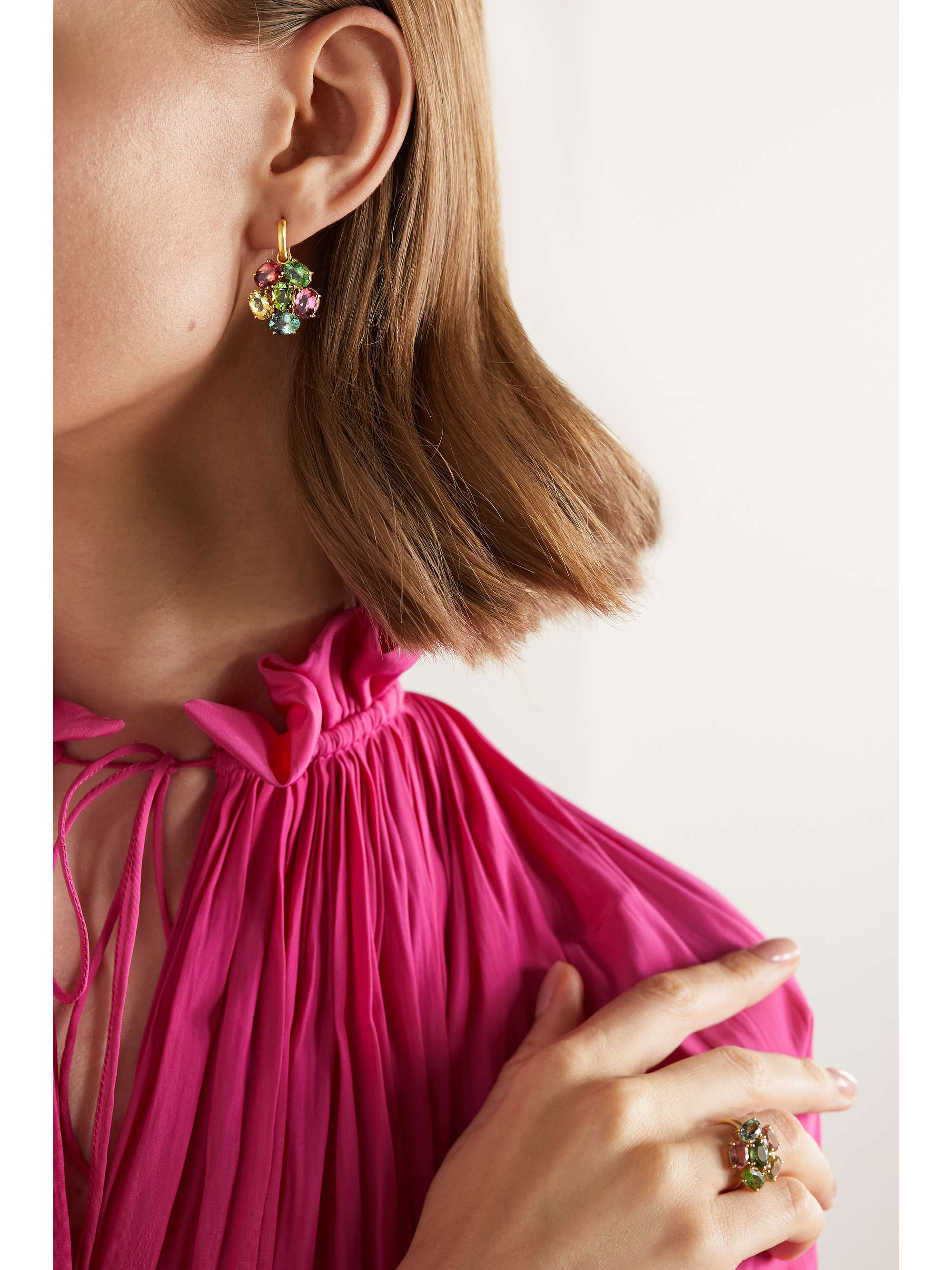 IRENE NEUWIRTH Gemmy Gem 18-karat gold tourmaline earrings