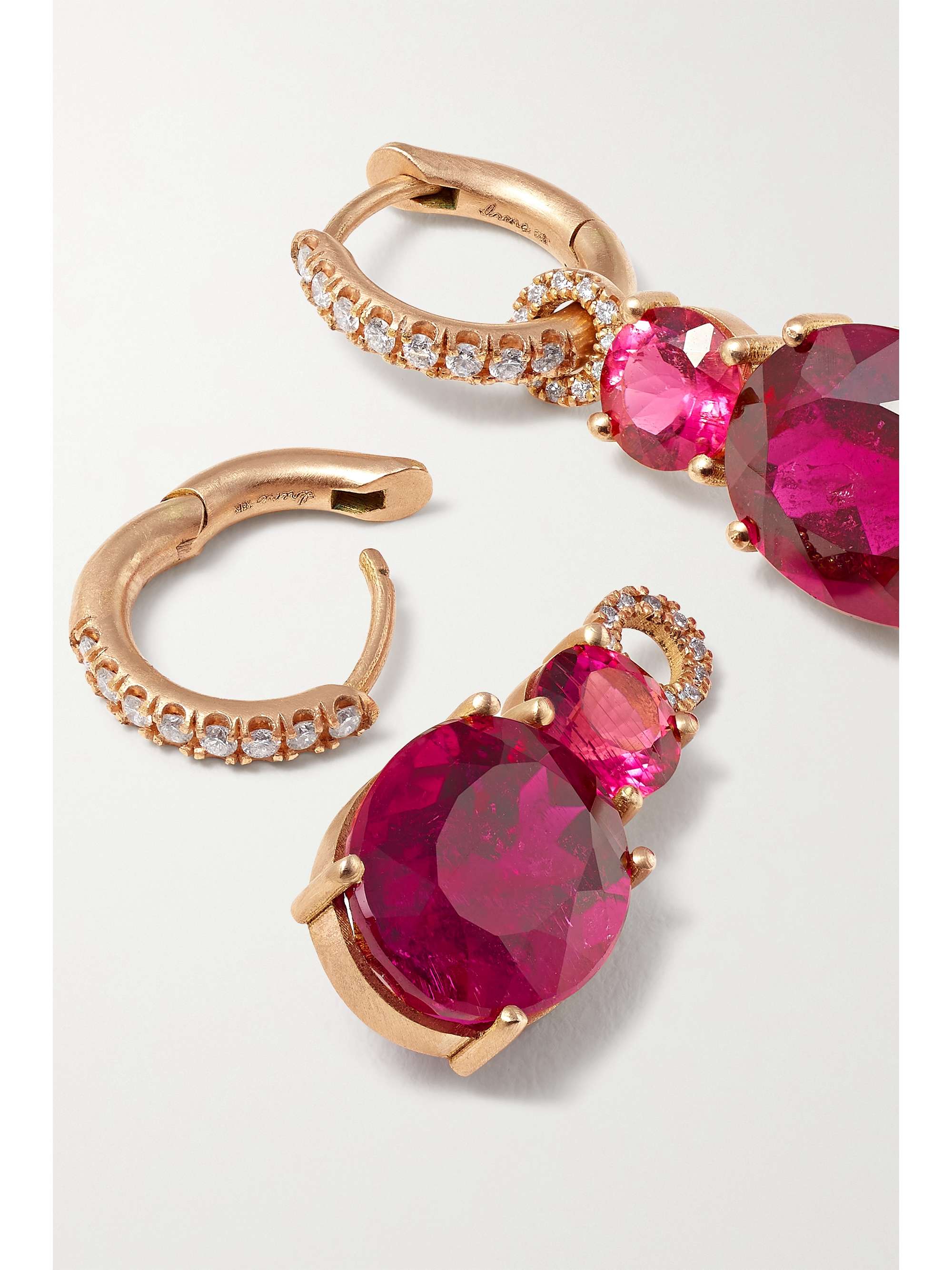 IRENE NEUWIRTH Gemmy Gem 18-karat rose gold, rubellite and diamond earrings