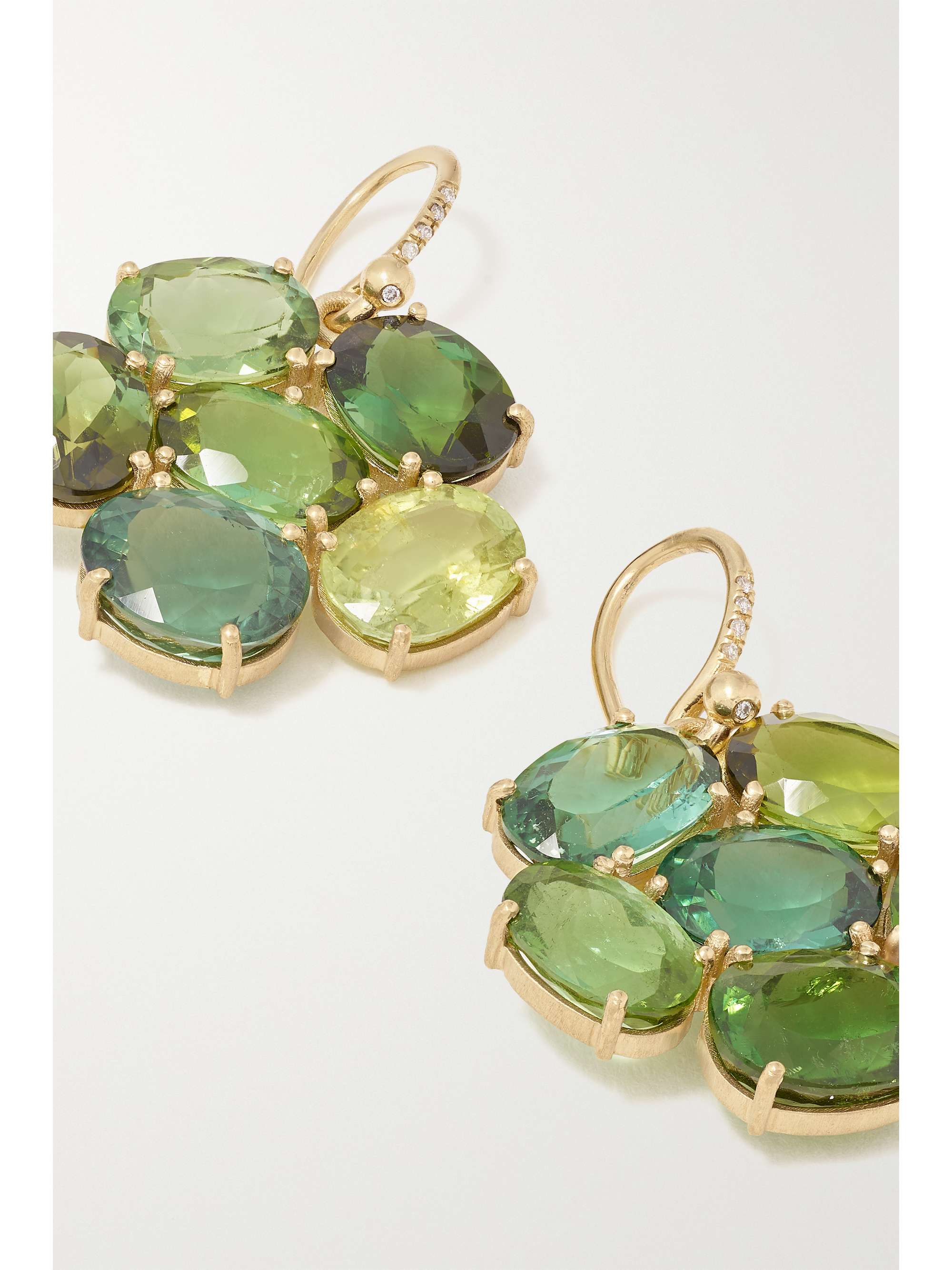 IRENE NEUWIRTH Gemmy Gem 18-karat gold, tourmaline and diamond earrings