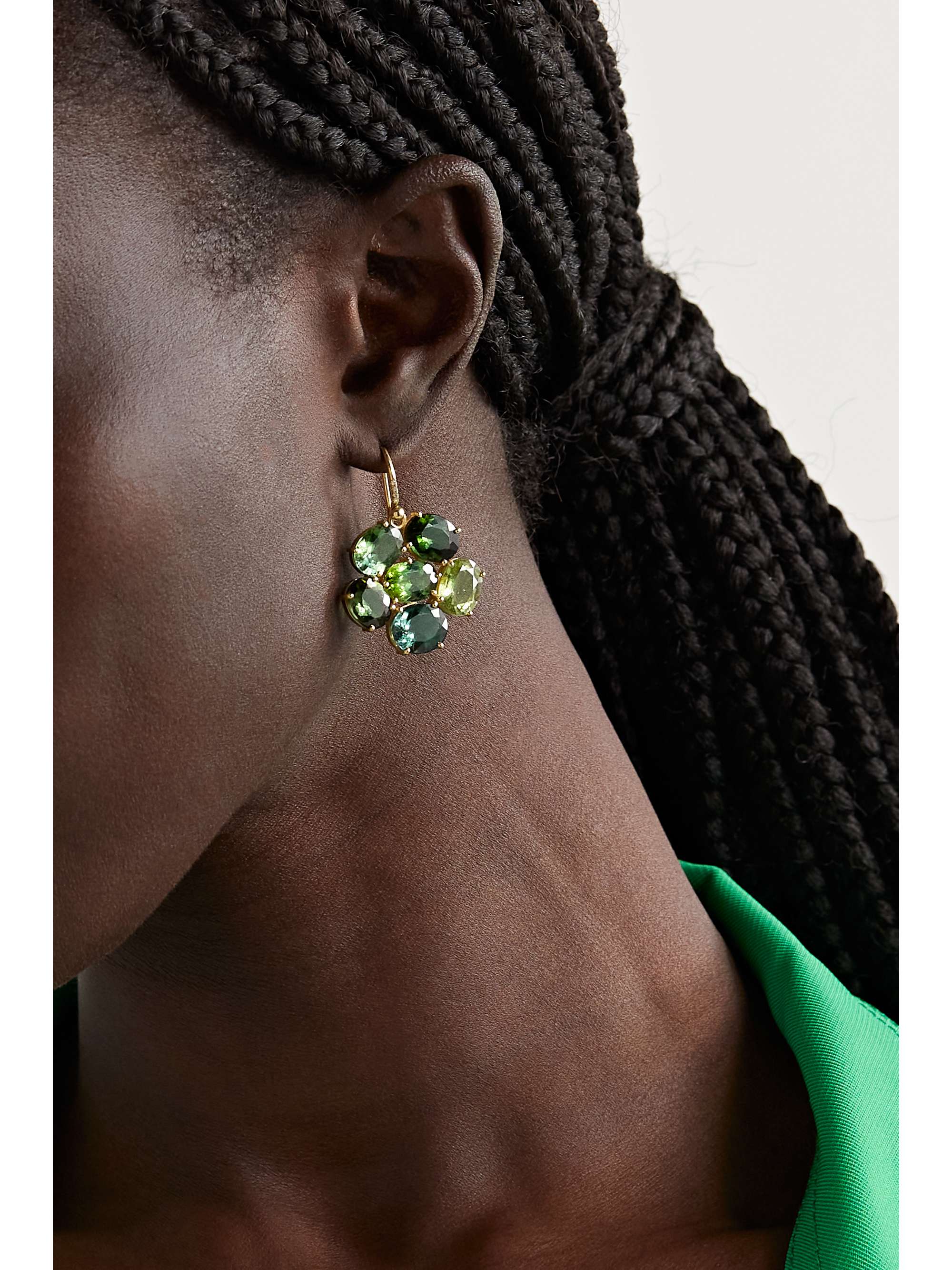 IRENE NEUWIRTH Gemmy Gem 18-karat gold, tourmaline and diamond earrings