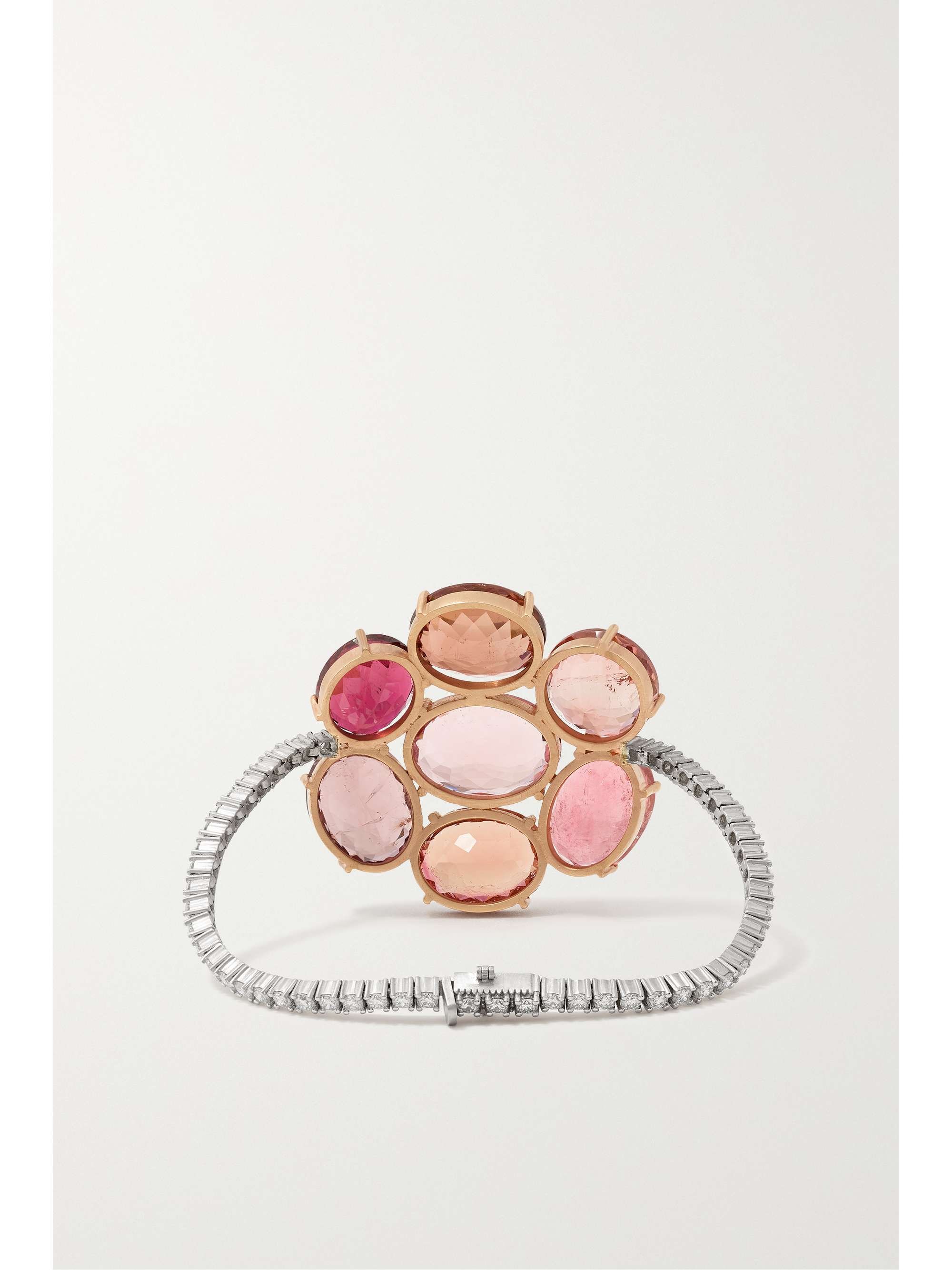 IRENE NEUWIRTH Gemmy Gem 18-karat rose and white gold tourmaline and diamond bracelet