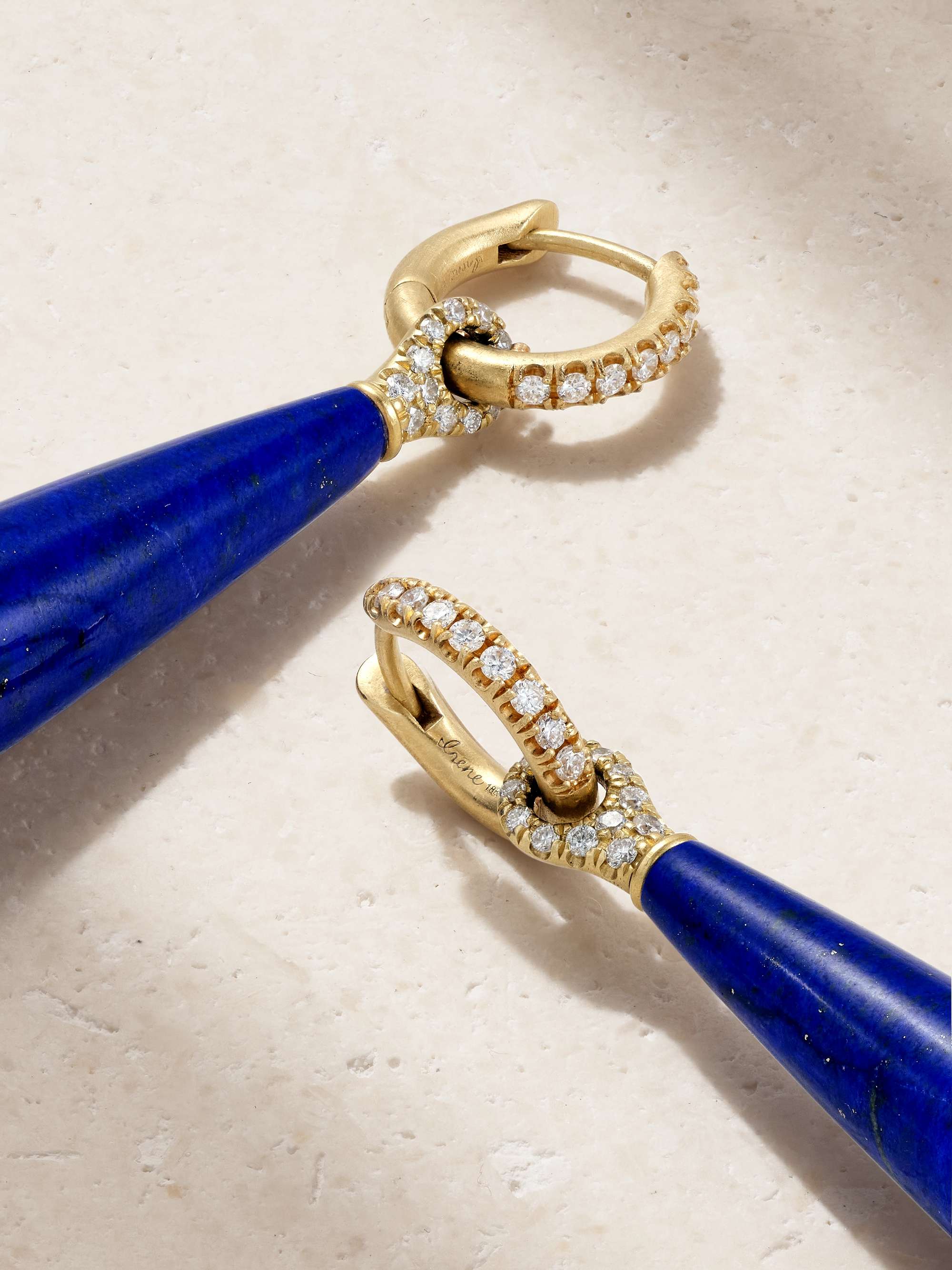 IRENE NEUWIRTH 18-karat gold, lapis lazuli and diamond earrings