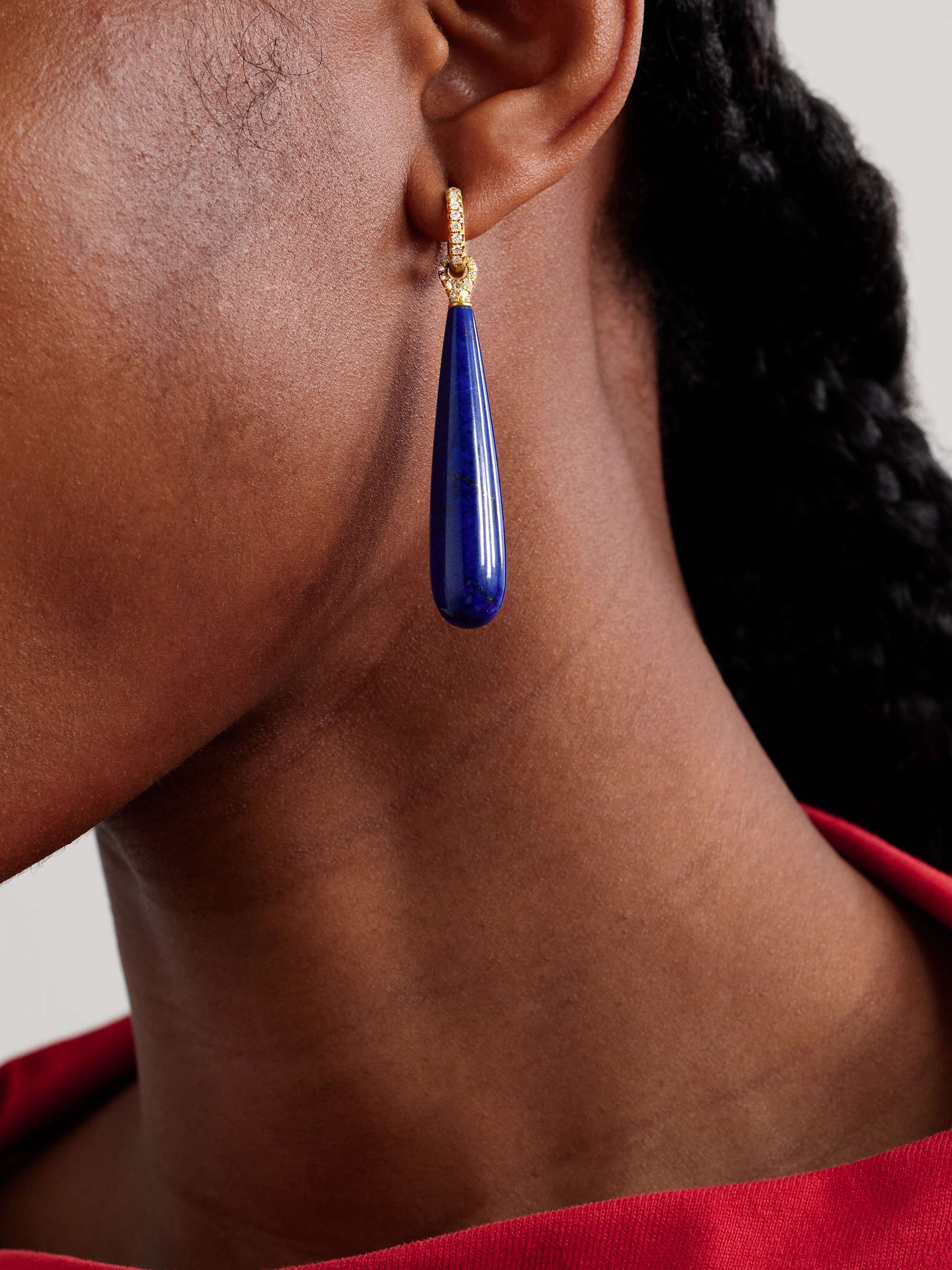 IRENE NEUWIRTH 18-karat gold, lapis lazuli and diamond earrings
