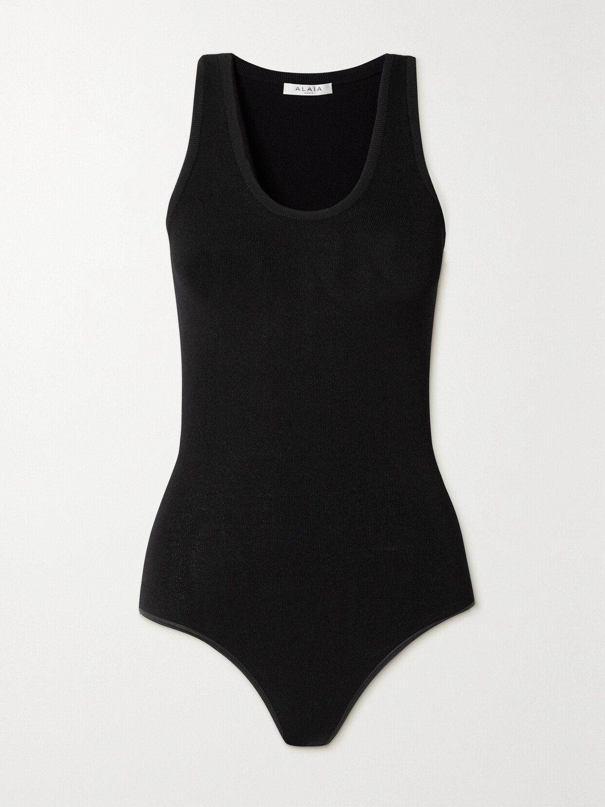 Shop Alaïa Editions Stretch-knit Bodysuit In Black