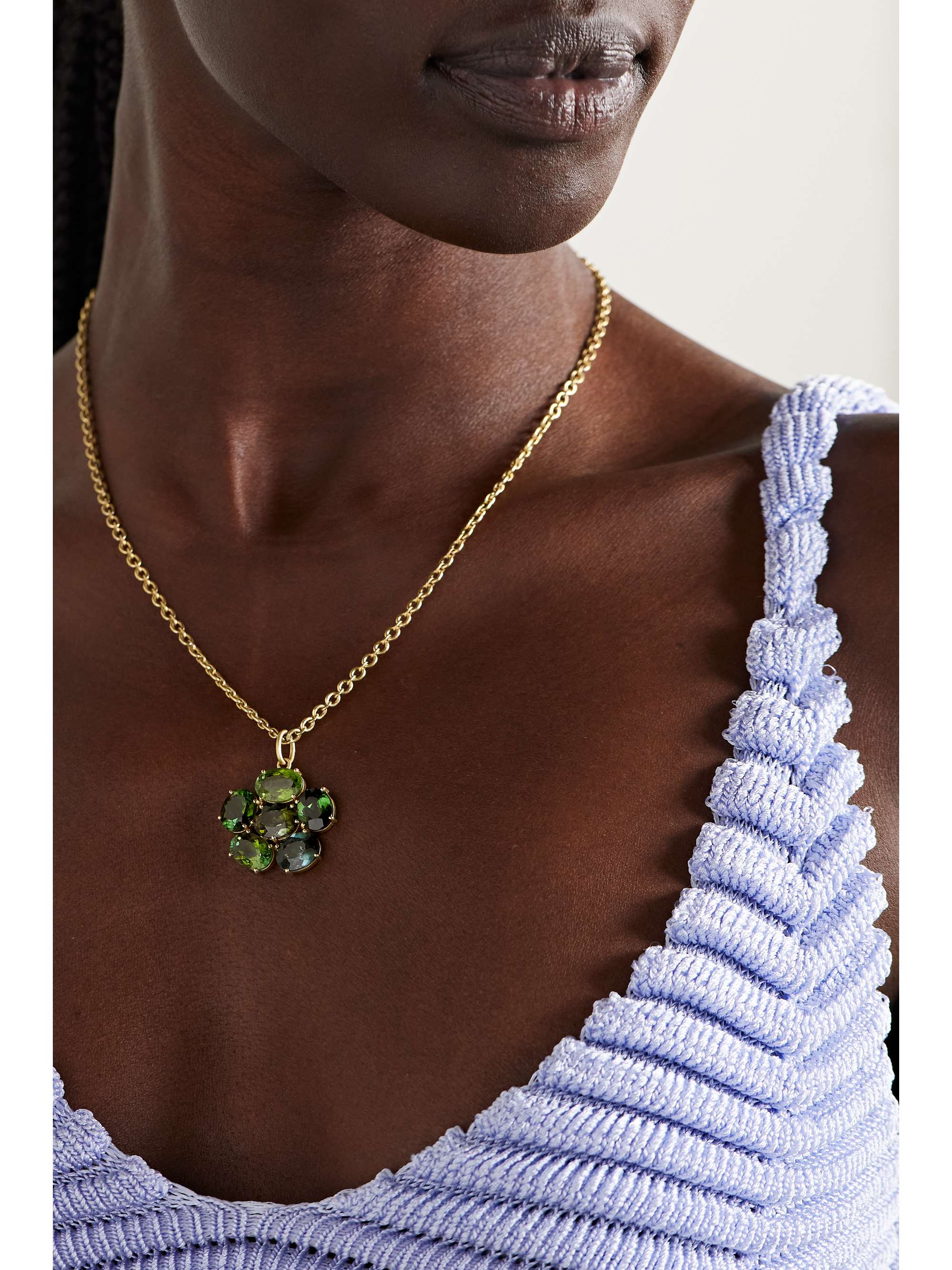 IRENE NEUWIRTH Gemmy Gem 18-karat gold tourmaline necklace