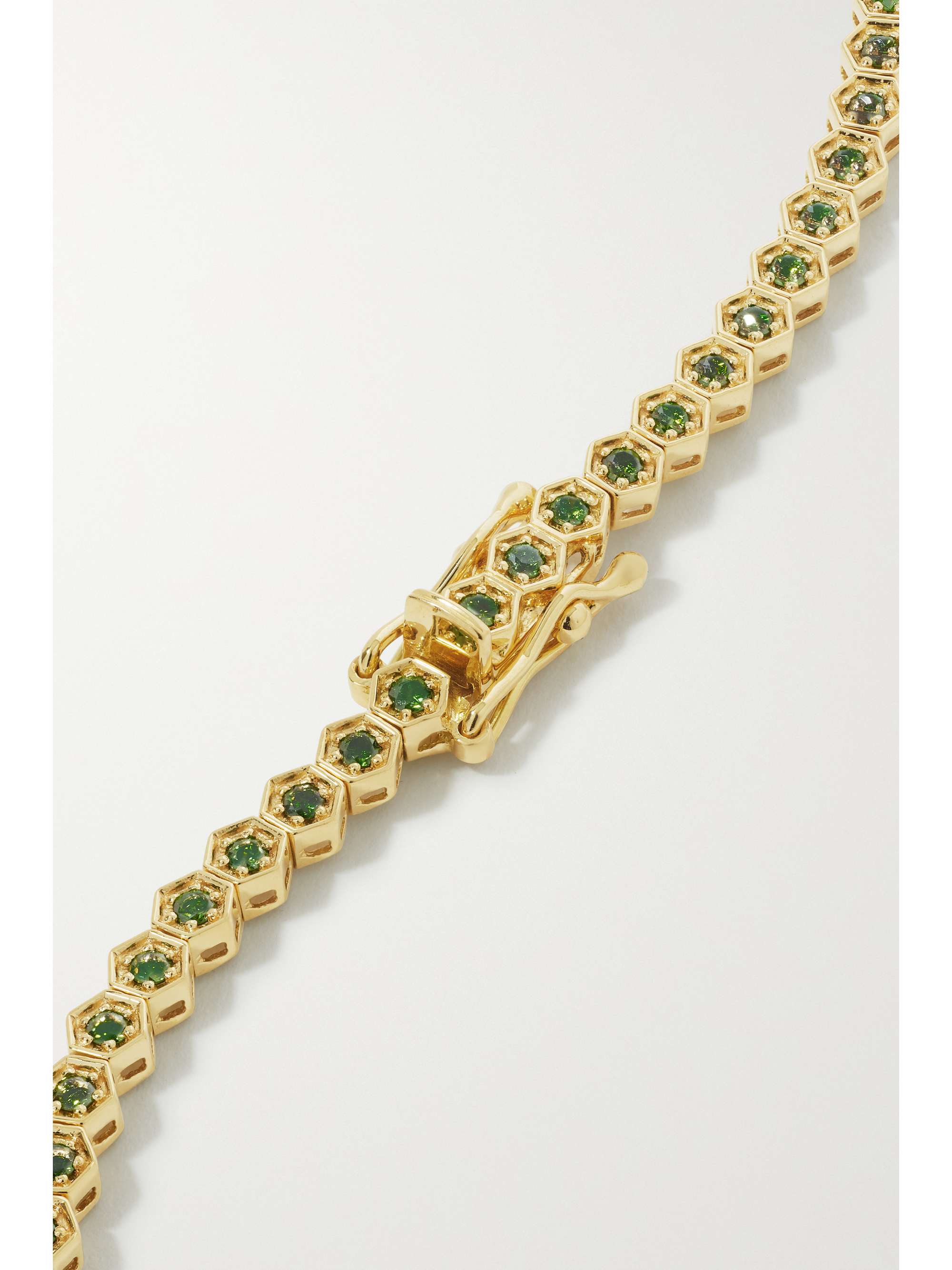 KOLOURS JEWELRY Hexagon medium 18-karat gold diamond tennis necklace
