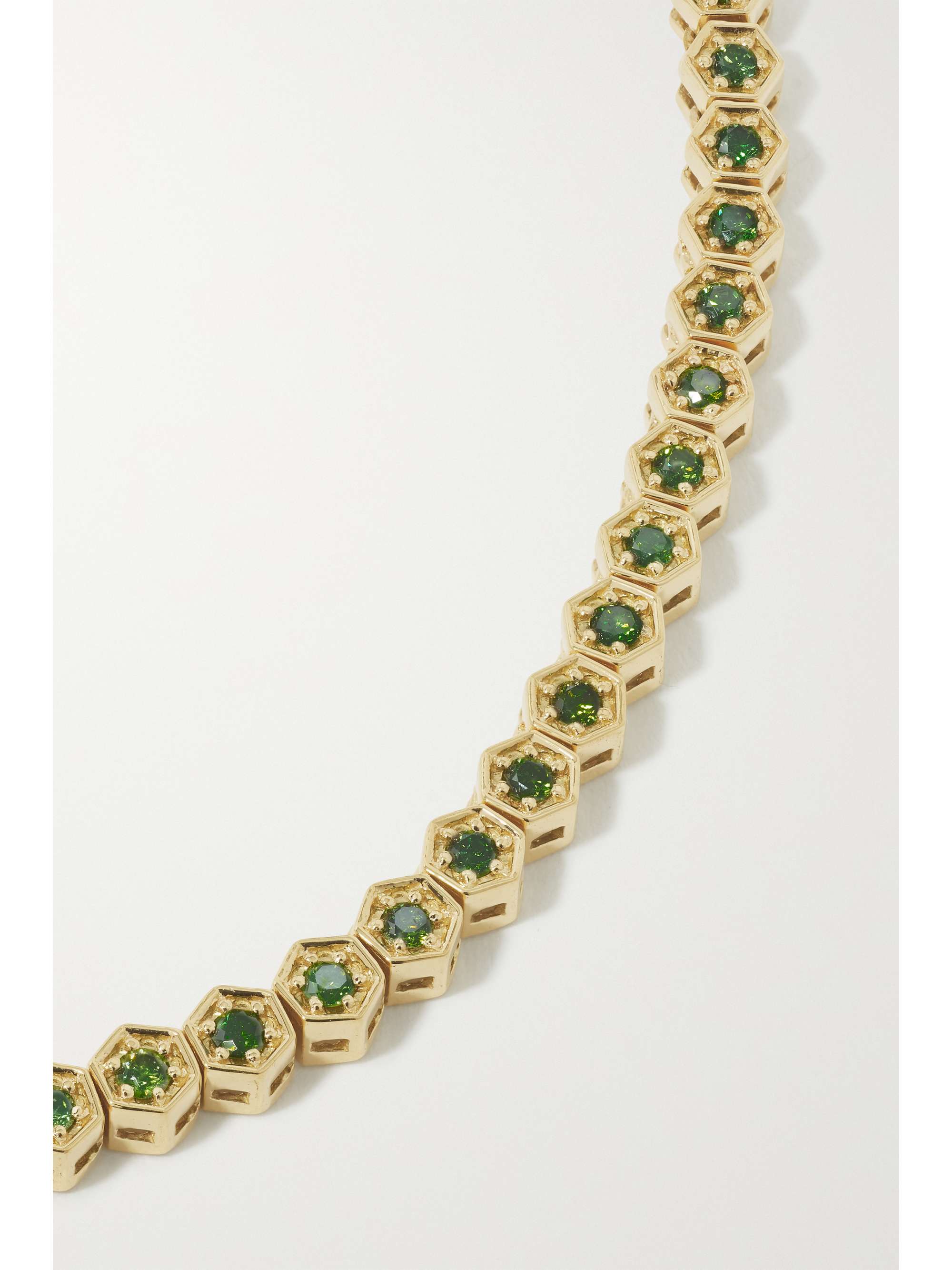 KOLOURS JEWELRY Hexagon medium 18-karat gold diamond tennis necklace