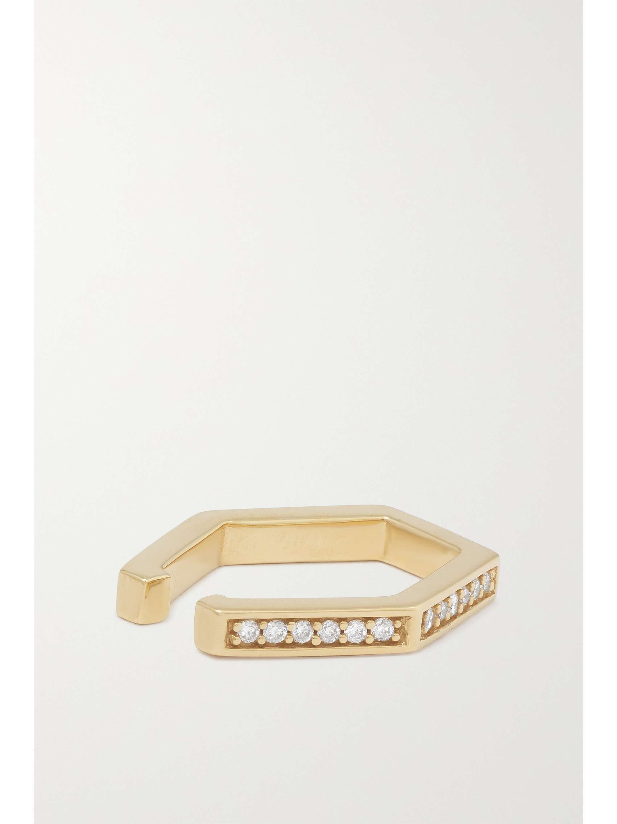 KOLOURS JEWELRY Hexagon 18-karat gold diamond ear cuff