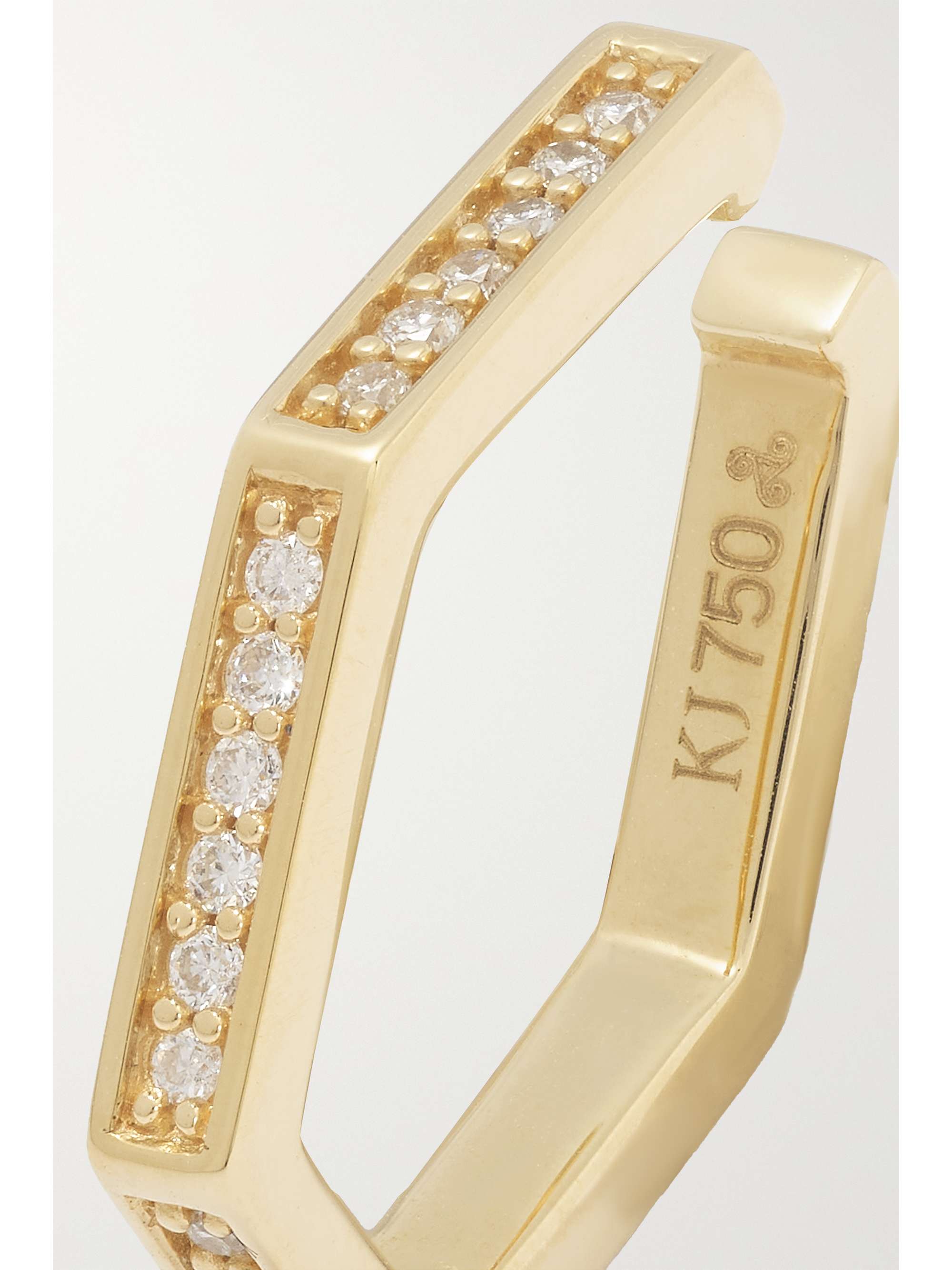 KOLOURS JEWELRY Hexagon 18-karat gold diamond ear cuff