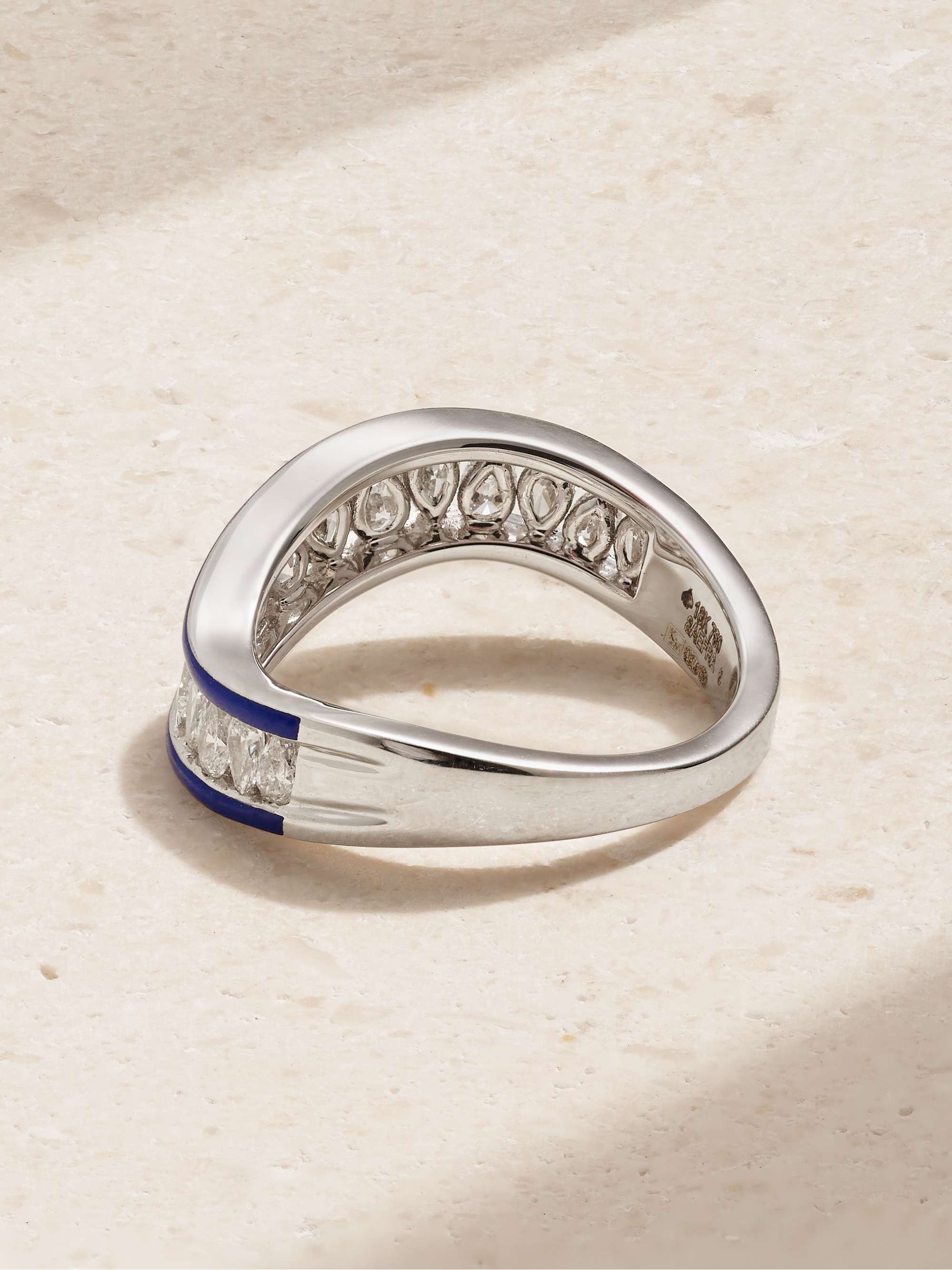 KAMYEN 18-karat white gold, enamel and diamond ring