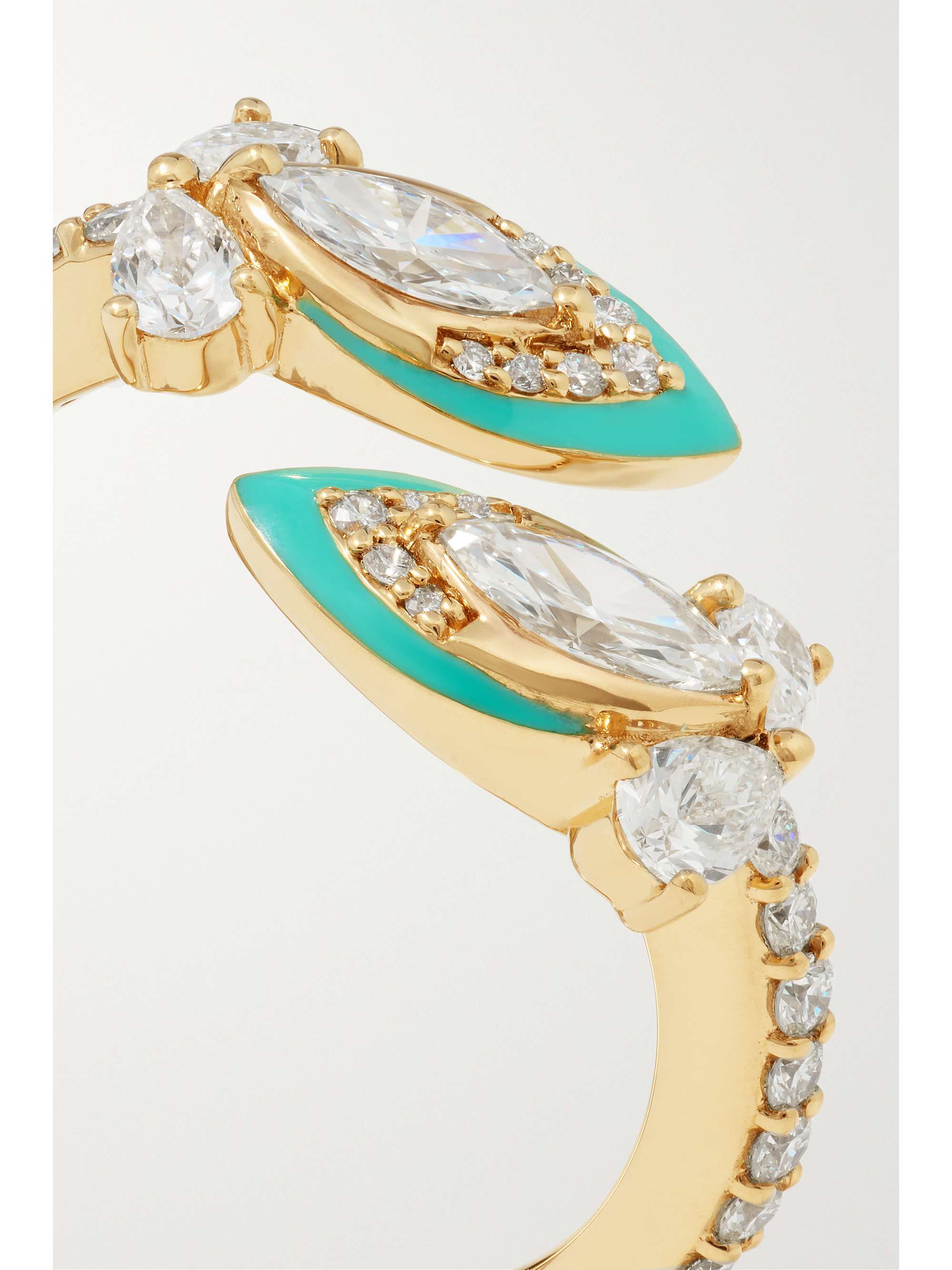 KAMYEN 18-karat gold, diamond and enamel ring