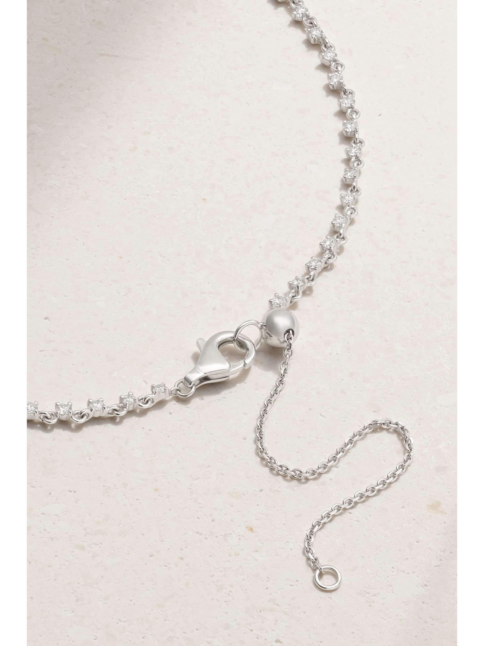 KAMYEN The Leaf Choker aus 18 Karat Weißgold mit Emaille und Diamanten