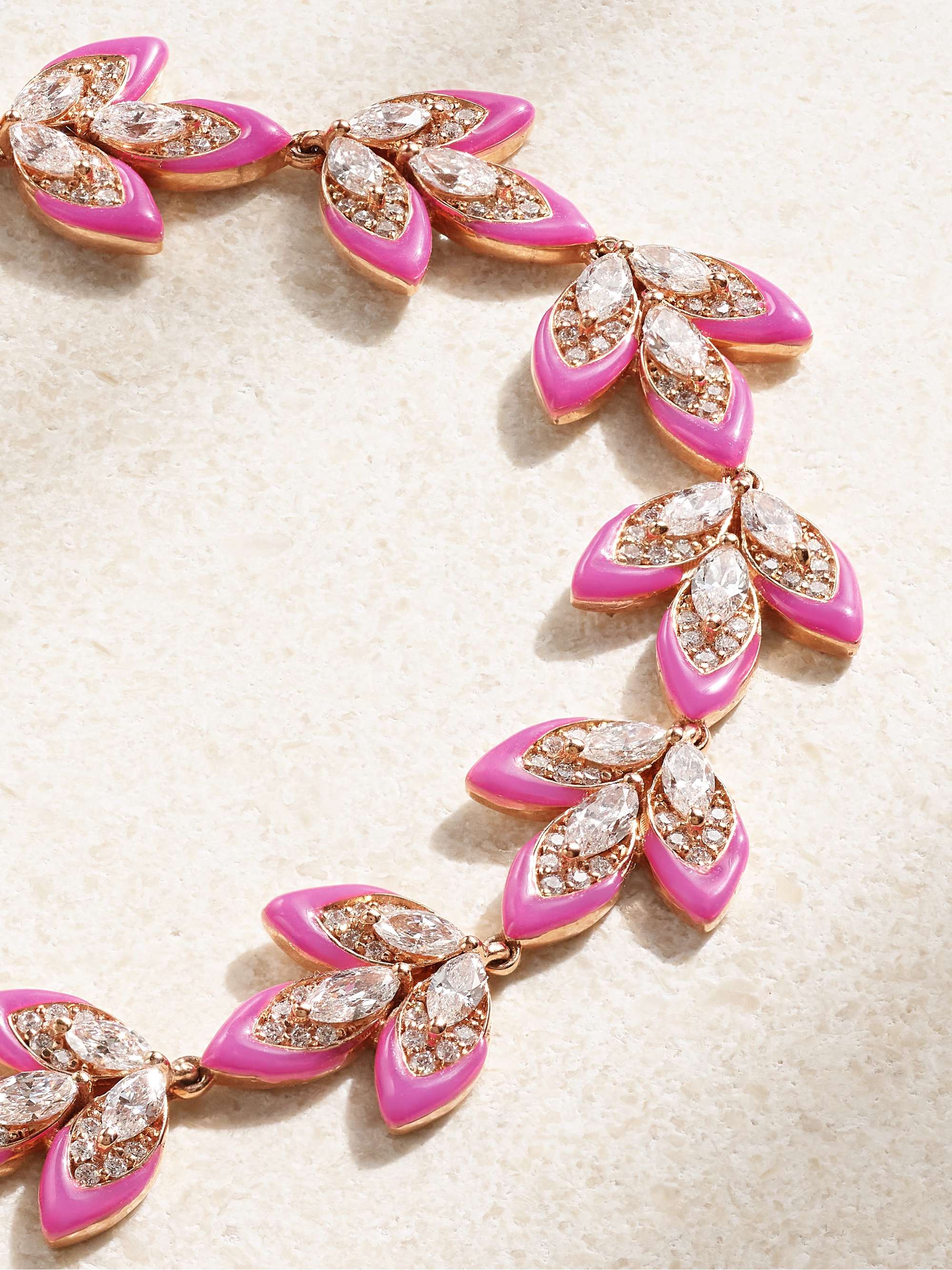 KAMYEN 18-karat rose gold, diamond and enamel bracelet