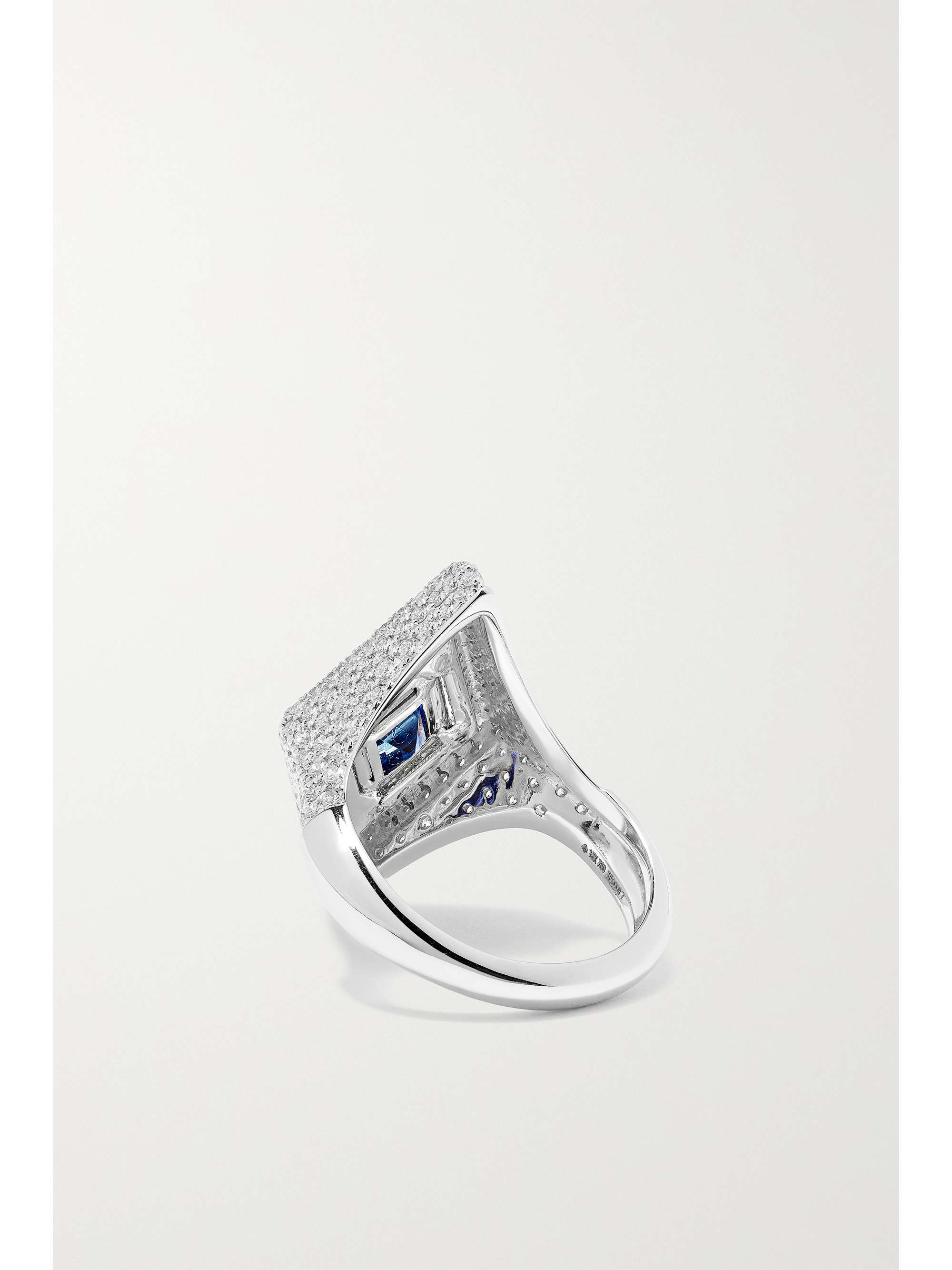 KAMYEN 18-karat white gold, enamel, diamond and tanzanite ring