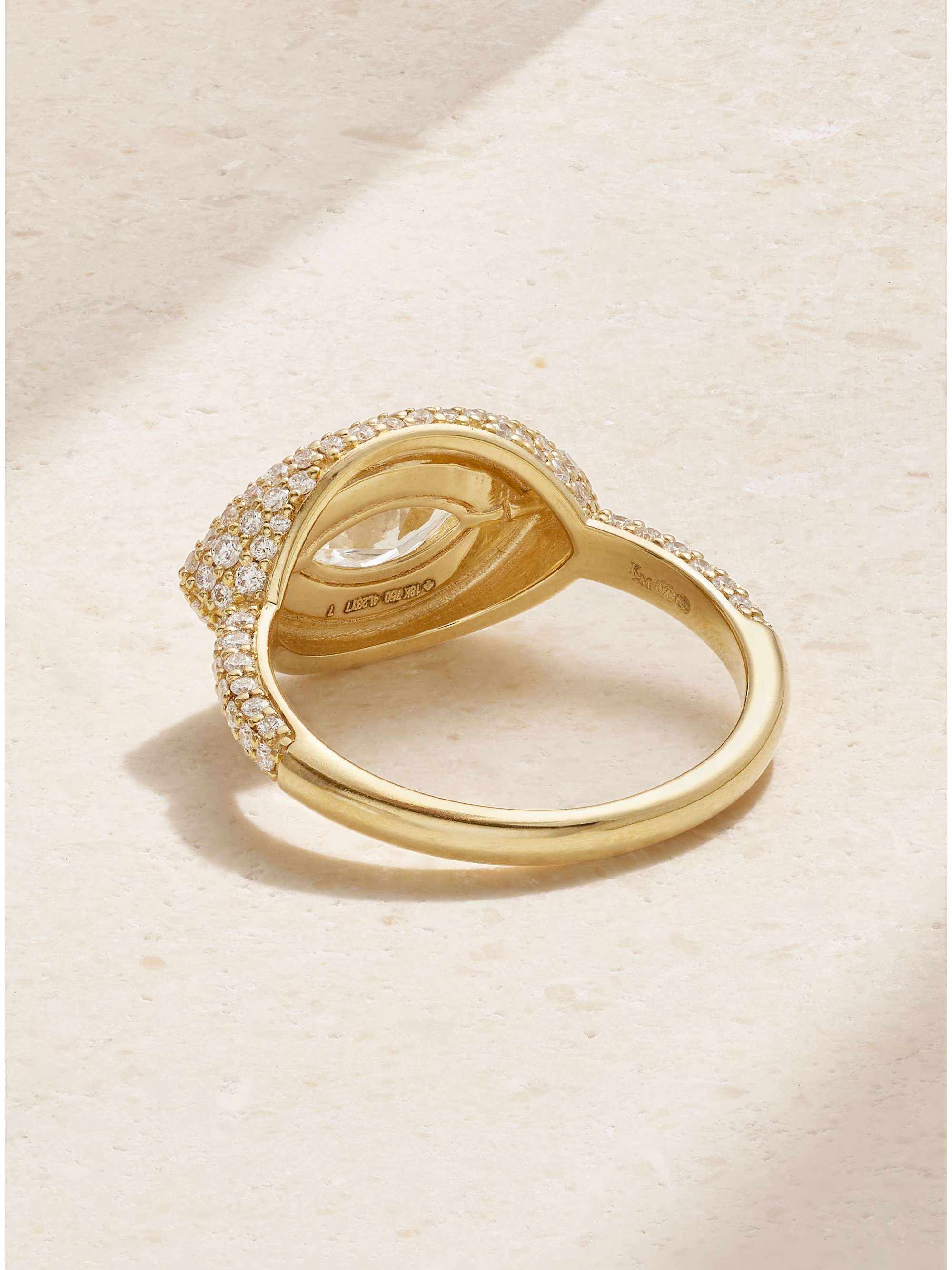 KAMYEN 18-karat gold, diamond and enamel ring