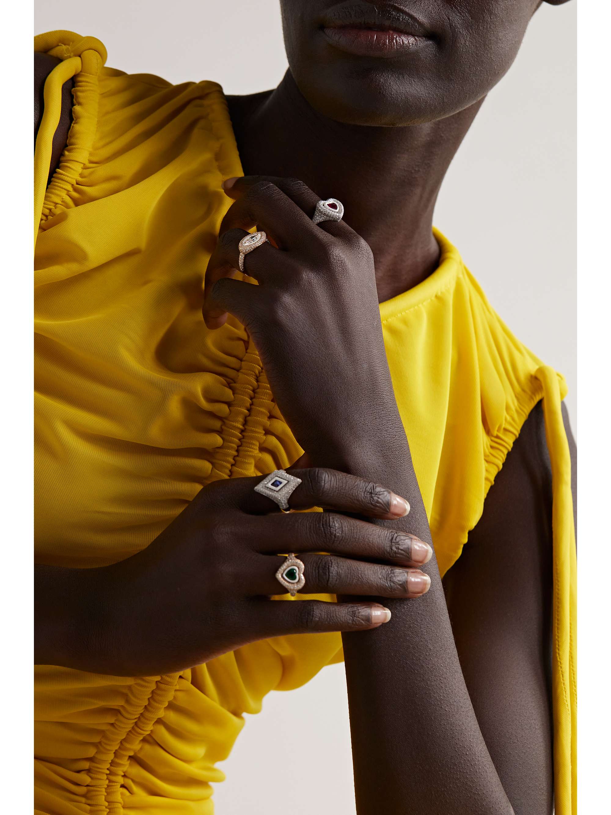 KAMYEN 18-karat gold, diamond and enamel ring