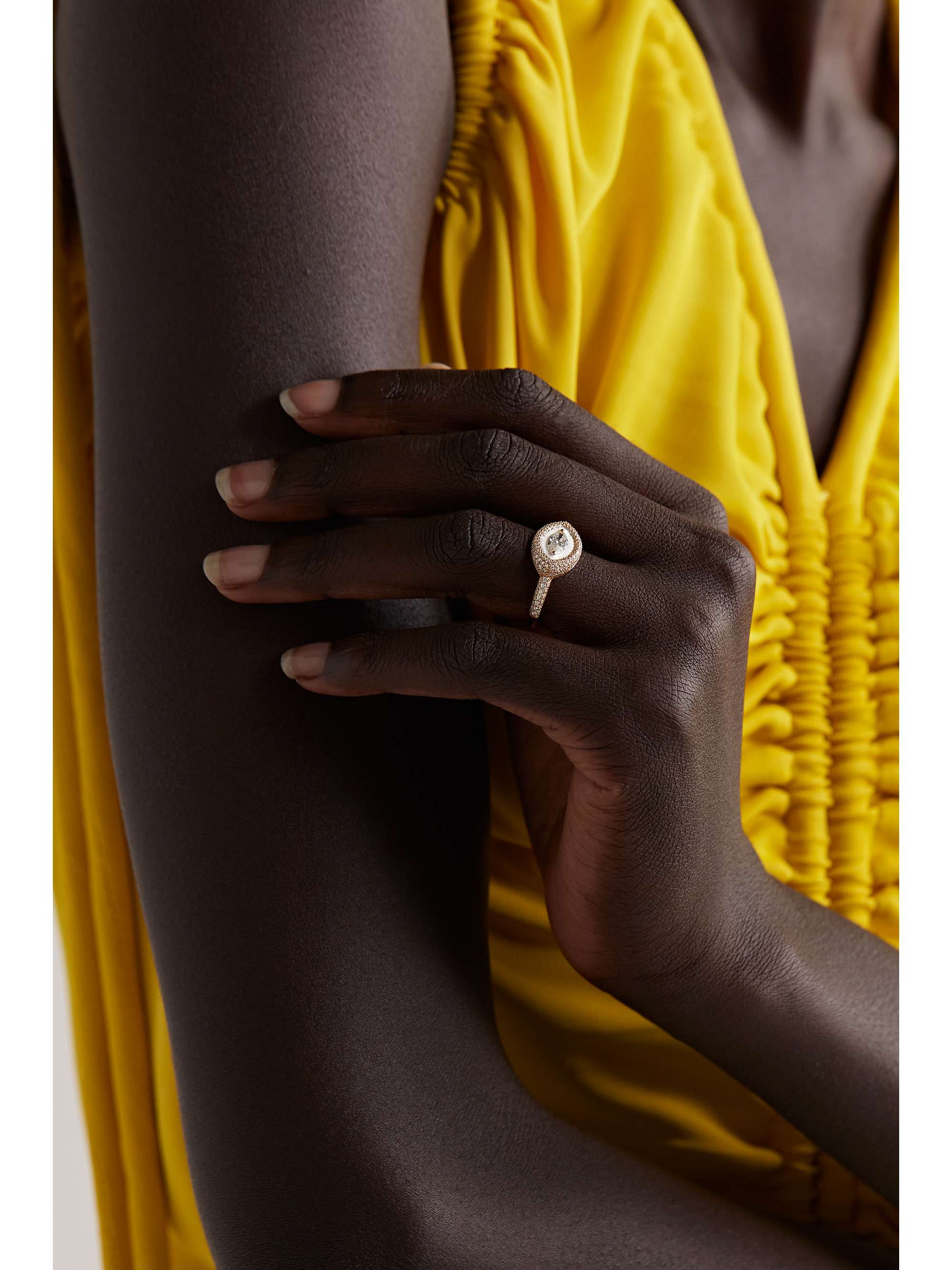 KAMYEN 18-karat gold, diamond and enamel ring