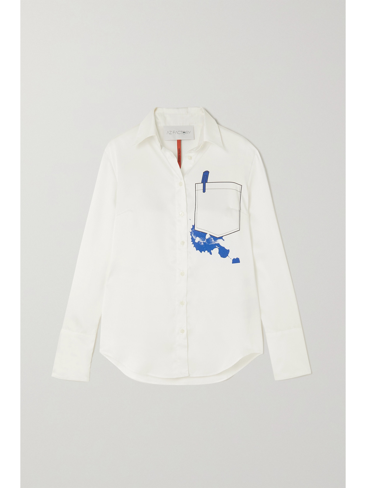 Az Factory + Thebe Magugu Printed Recycled Satin-twill Shirt In White