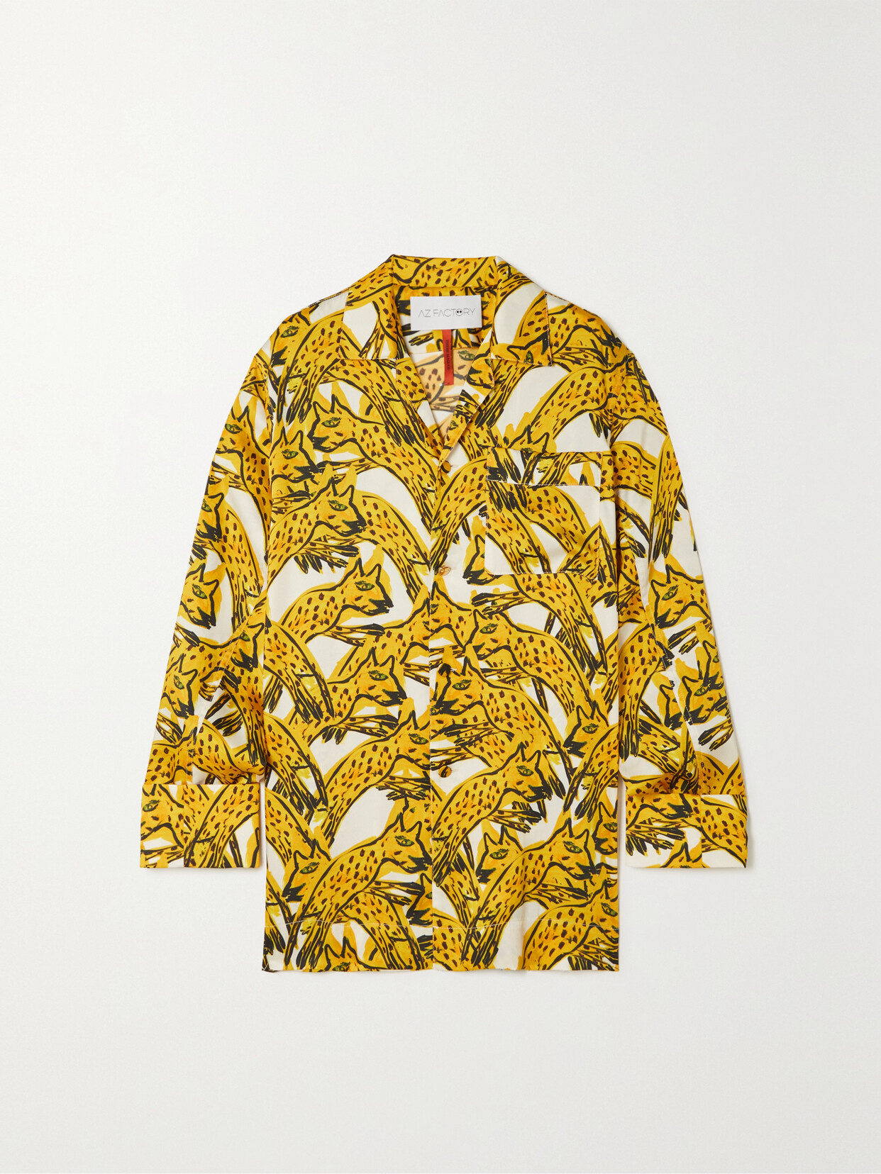 AZ Factory - + Thebe Magugu Amigos Jumping Printed Recycled Silk-twill Shirt - Yellow