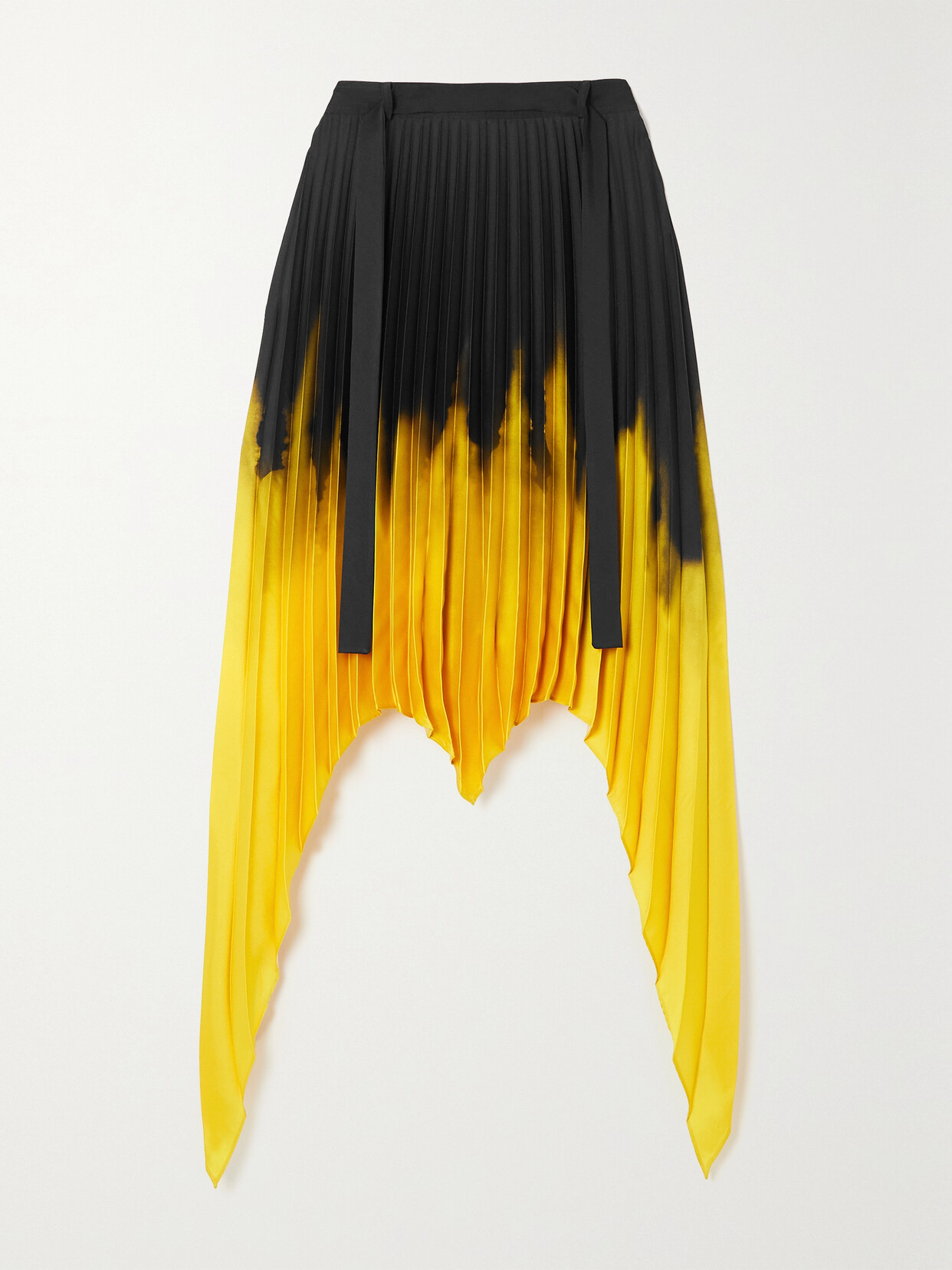 Az Factory + Thebe Magugu Asymmetric Pleated Recycled Satin-twill Skirt In Black