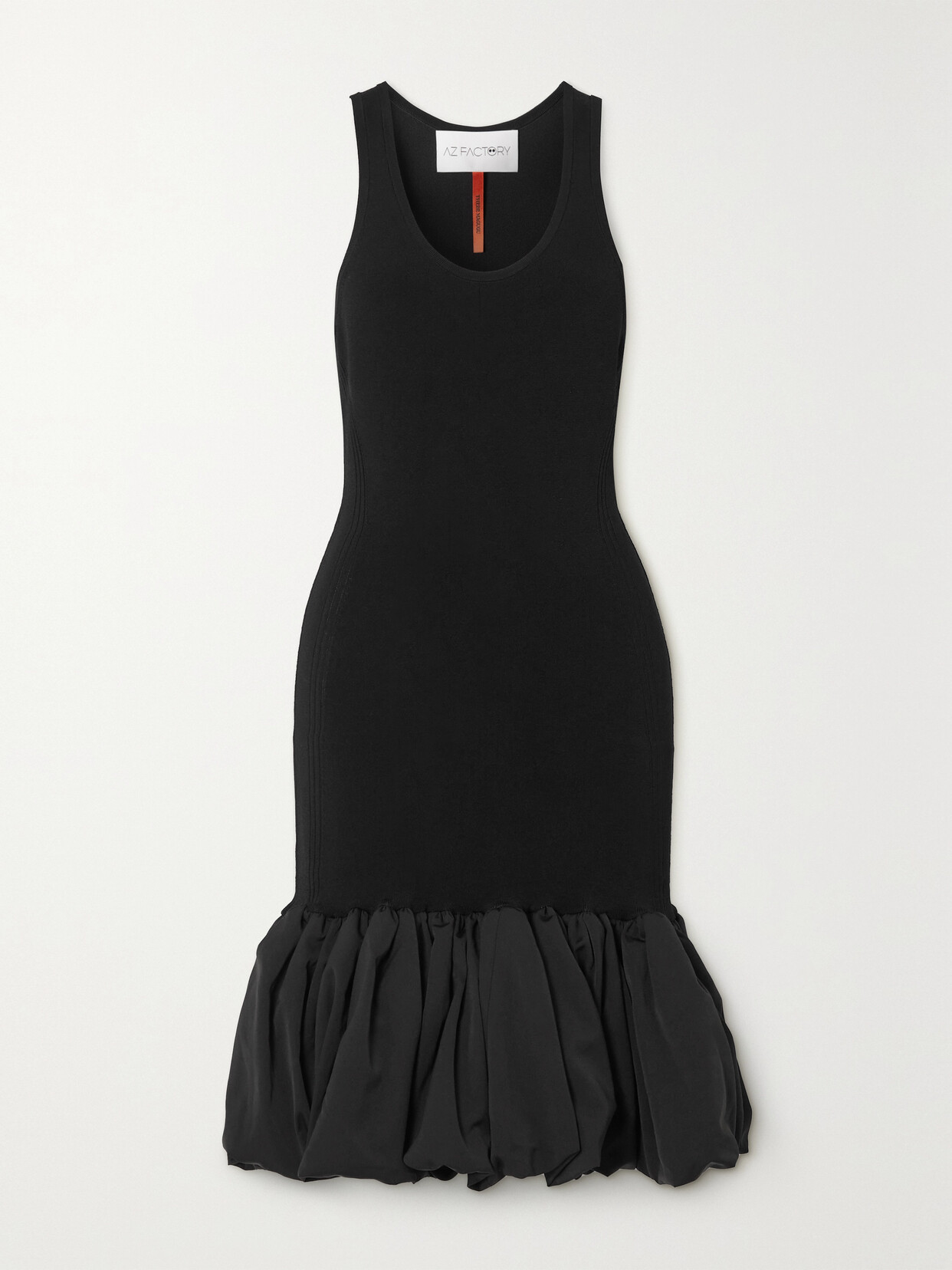 AZ Factory - + Thebe Magugu Ruffled Stretch-knit Mini Dress - Black