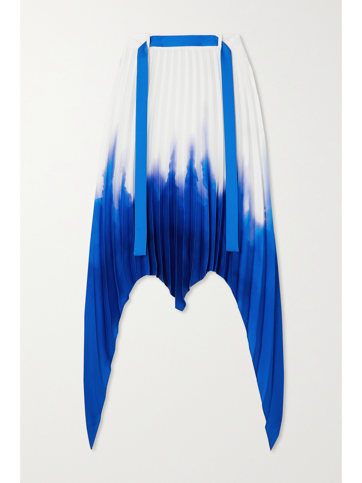Az Factory + Thebe Magugu Asymmetric Pleated Recycled Satin-twill Skirt In White