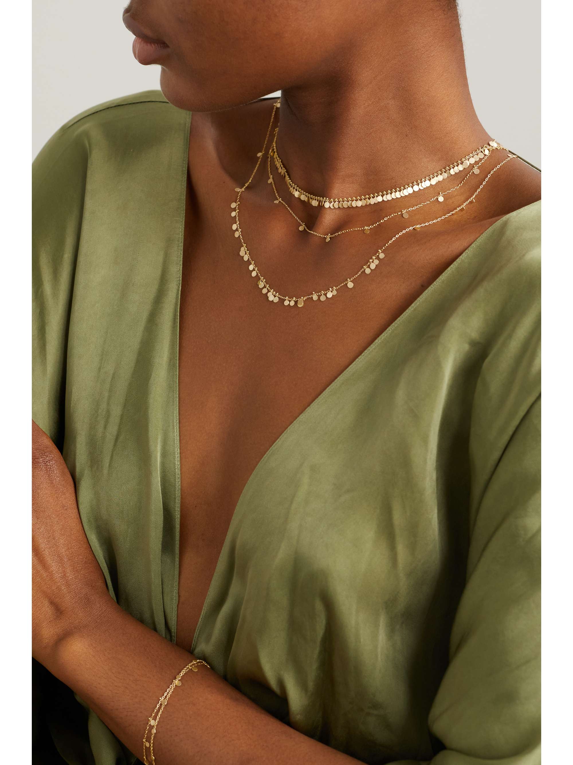 SIA TAYLOR Even Dots 18-karat gold necklace