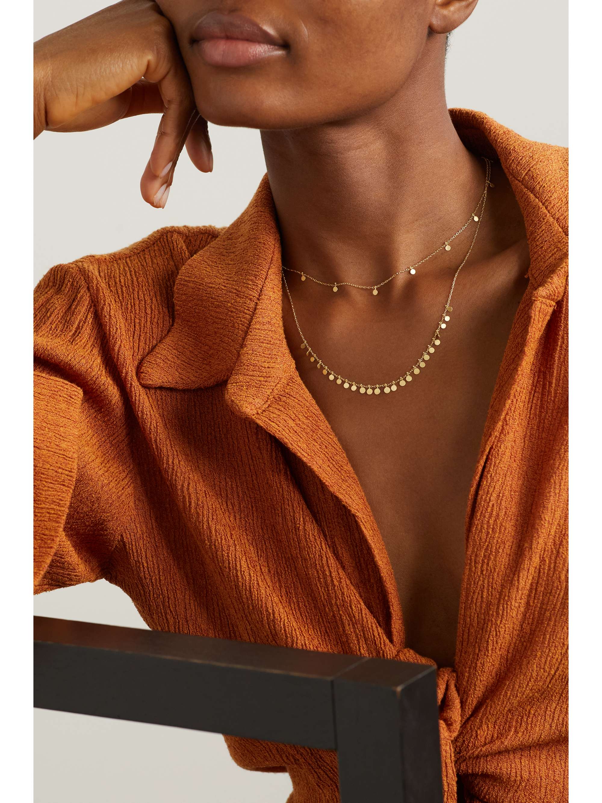 SIA TAYLOR Medium Dots 18-karat gold necklace