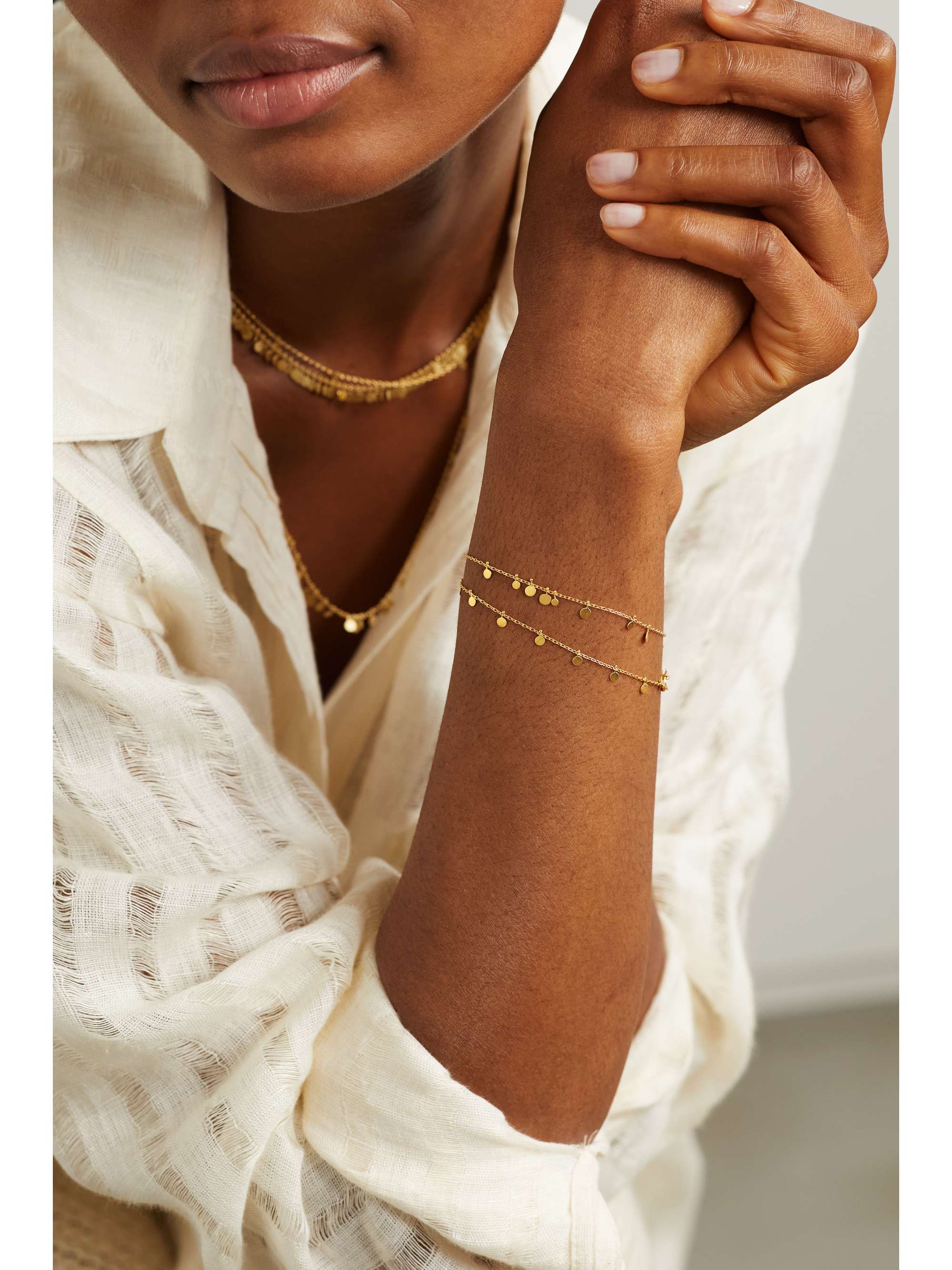 SIA TAYLOR Little Random Dots 18-karat gold bracelet