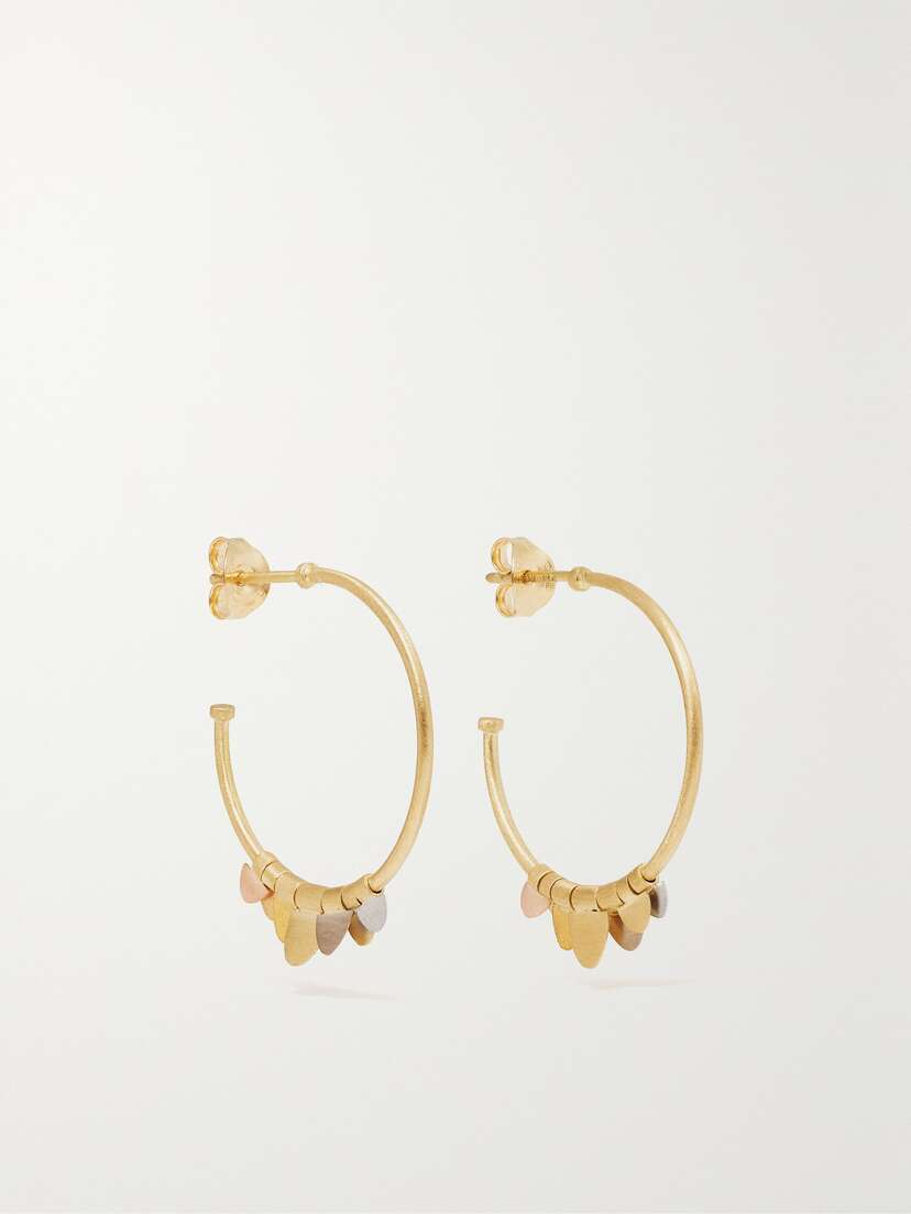 Sia Taylor Rainbow Flutter Small 18-karat Yellow, Rose, White Gold And Platinum Hoop Earrings