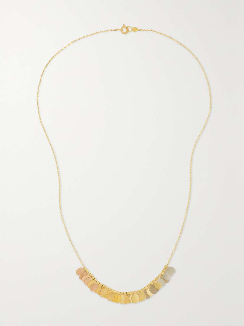 Sia Taylor Small Songbird 18-karat Yellow Gold, 22-karat Rose Gold, 24-karat White Gold And Platinum Necklace