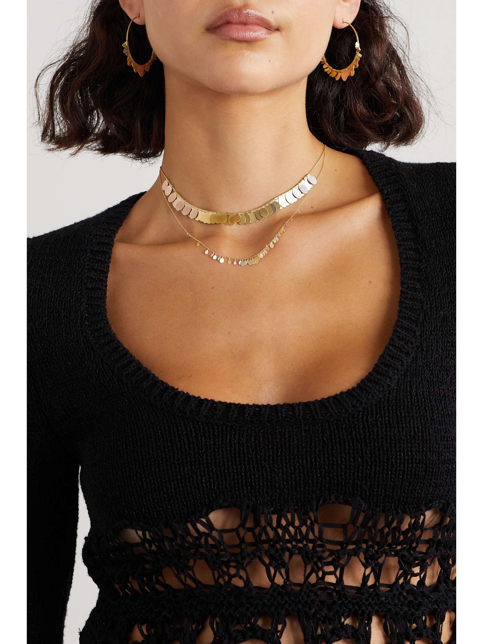 SIA TAYLOR Birdsong 18-karat yellow gold, 22-karat rose gold, 24-karat white gold and platinum necklace