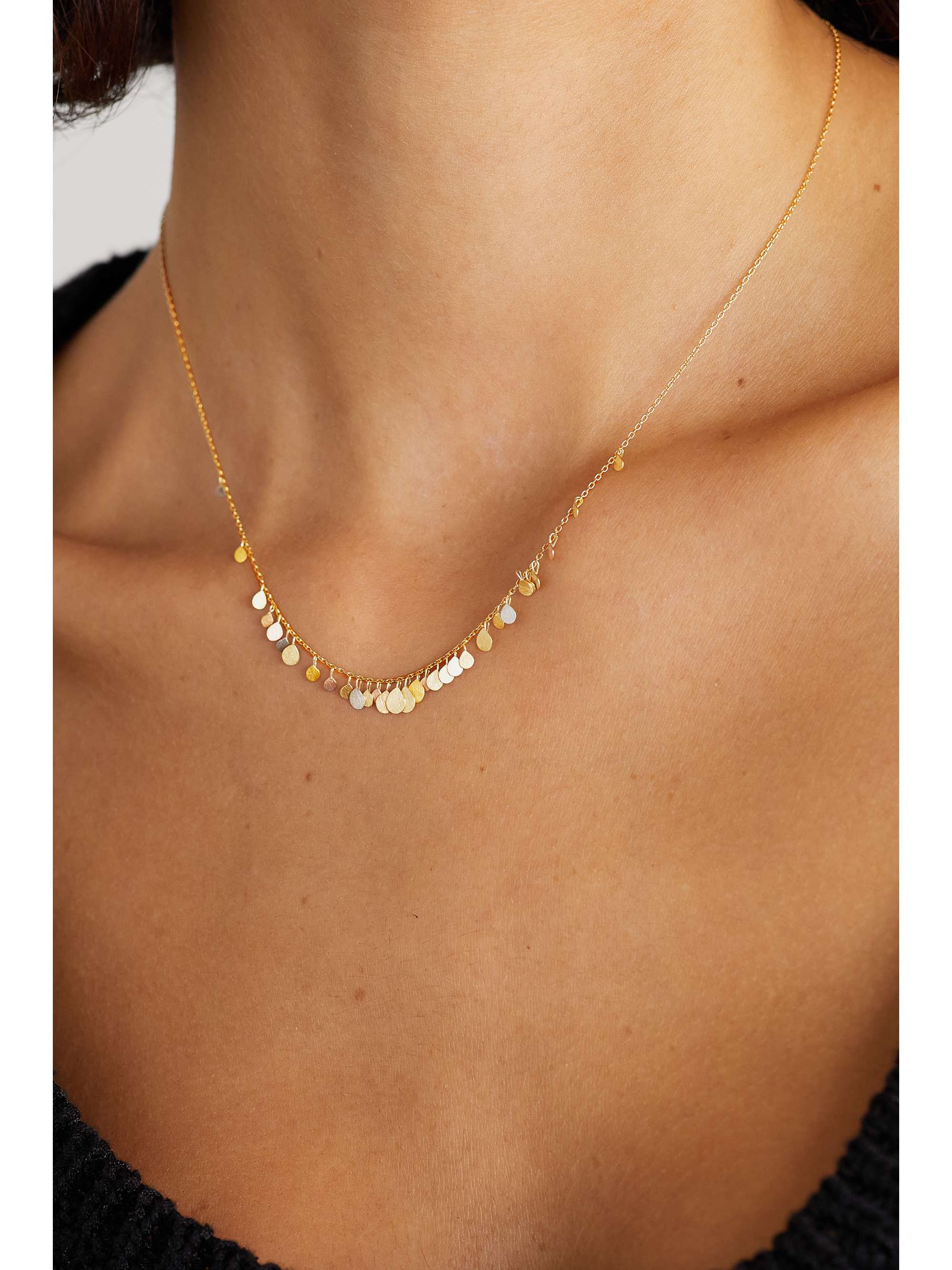 SIA TAYLOR Birdsong 18-karat yellow gold, 22-karat rose gold, 24-karat white gold and platinum necklace